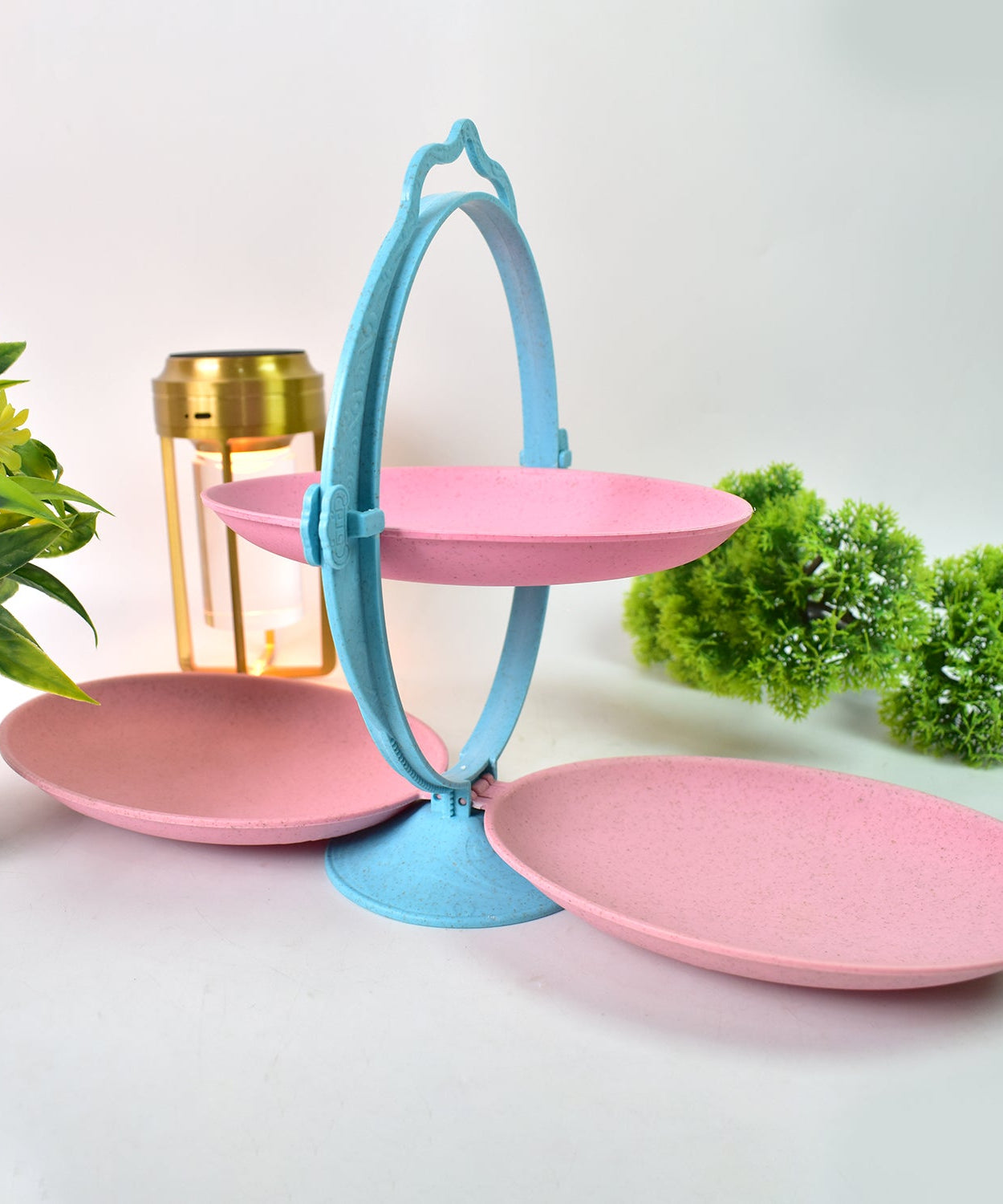 Foldable Fruit Plate Candy Dish | Multi Use Mirror Shape Dried Fruit Tray (1 Set)