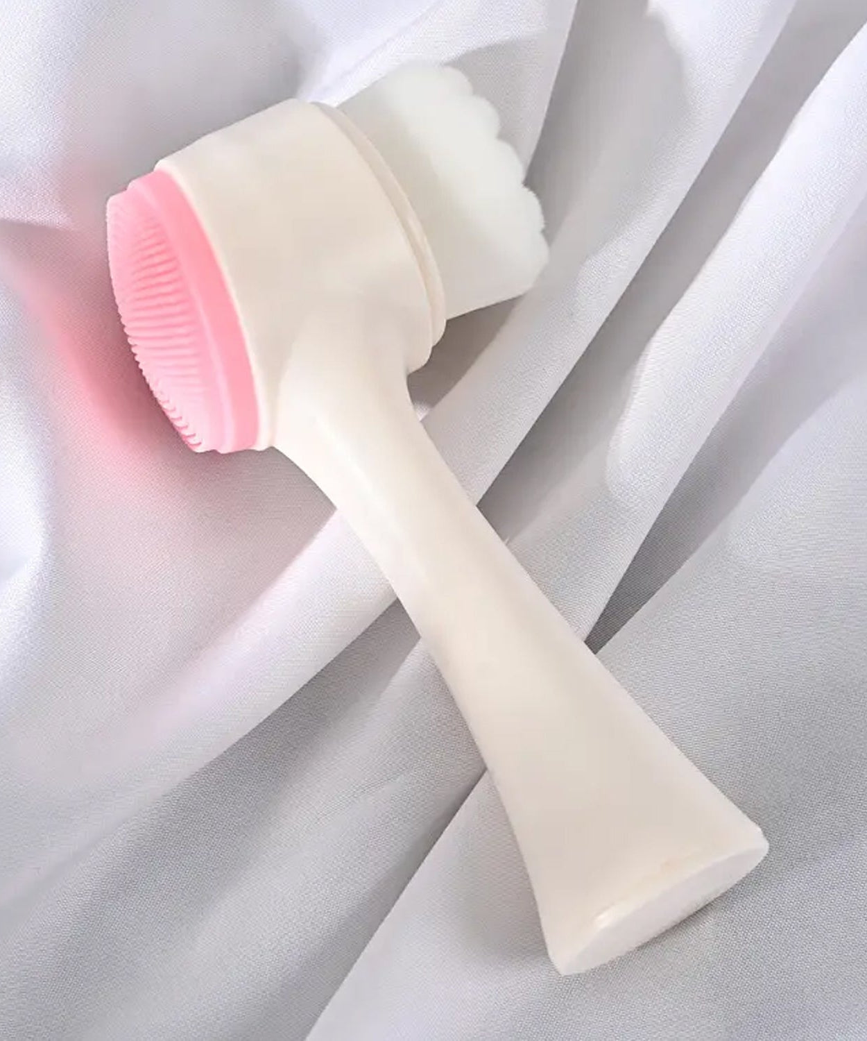 2 in 1 Facial Brush Cleansing | Manual Face Scrubber | Silicone Double-Sided Face Wash Brush for Sensitive, Delicate, Dry Skin (1 Pc)