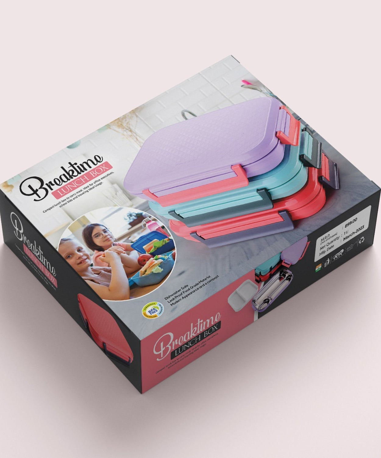 Portable insulated lunch box set for easy meal transport