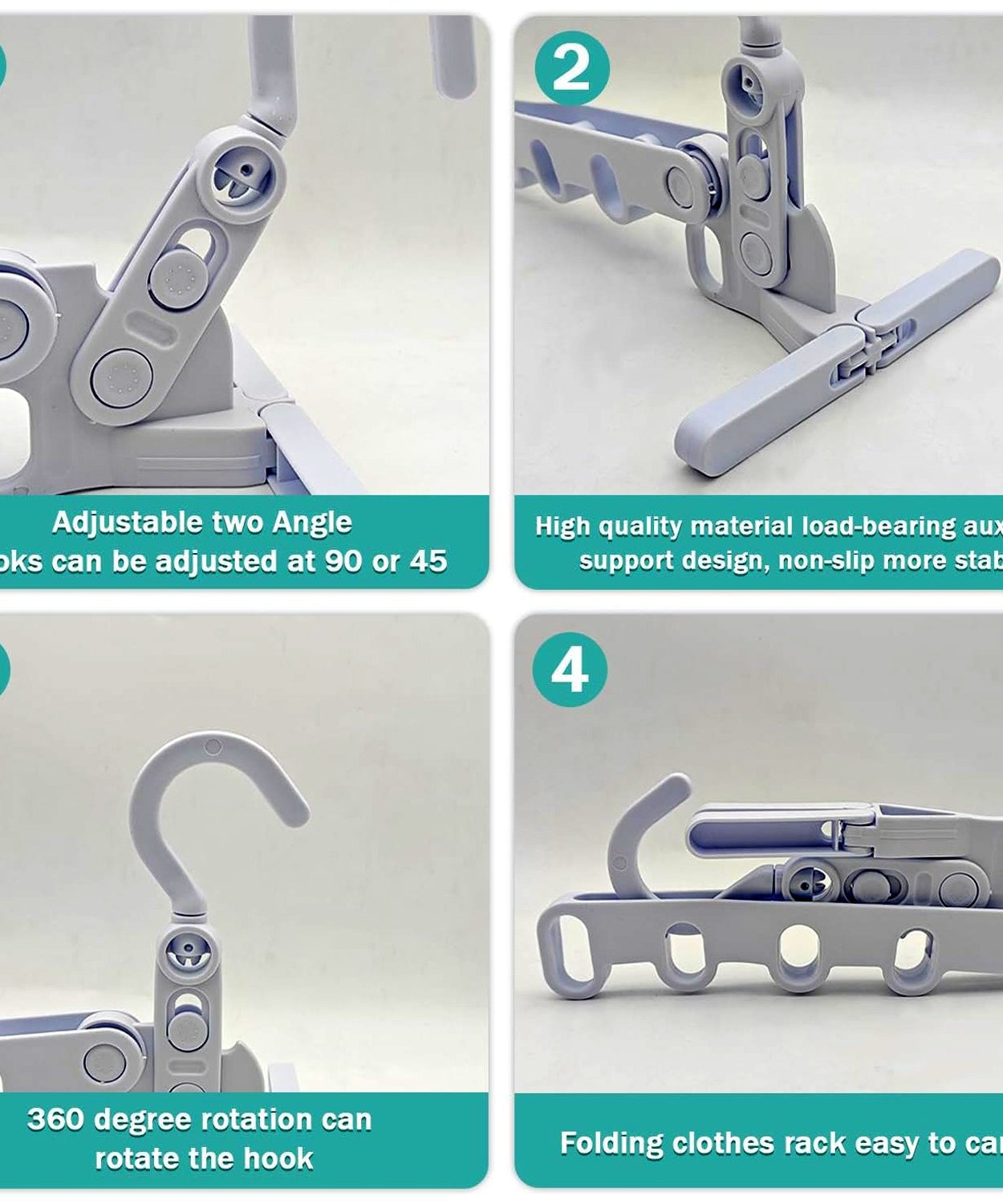 5-Hole Foldable Clothes Hanger – Robust, Space-Saving Travel Rack