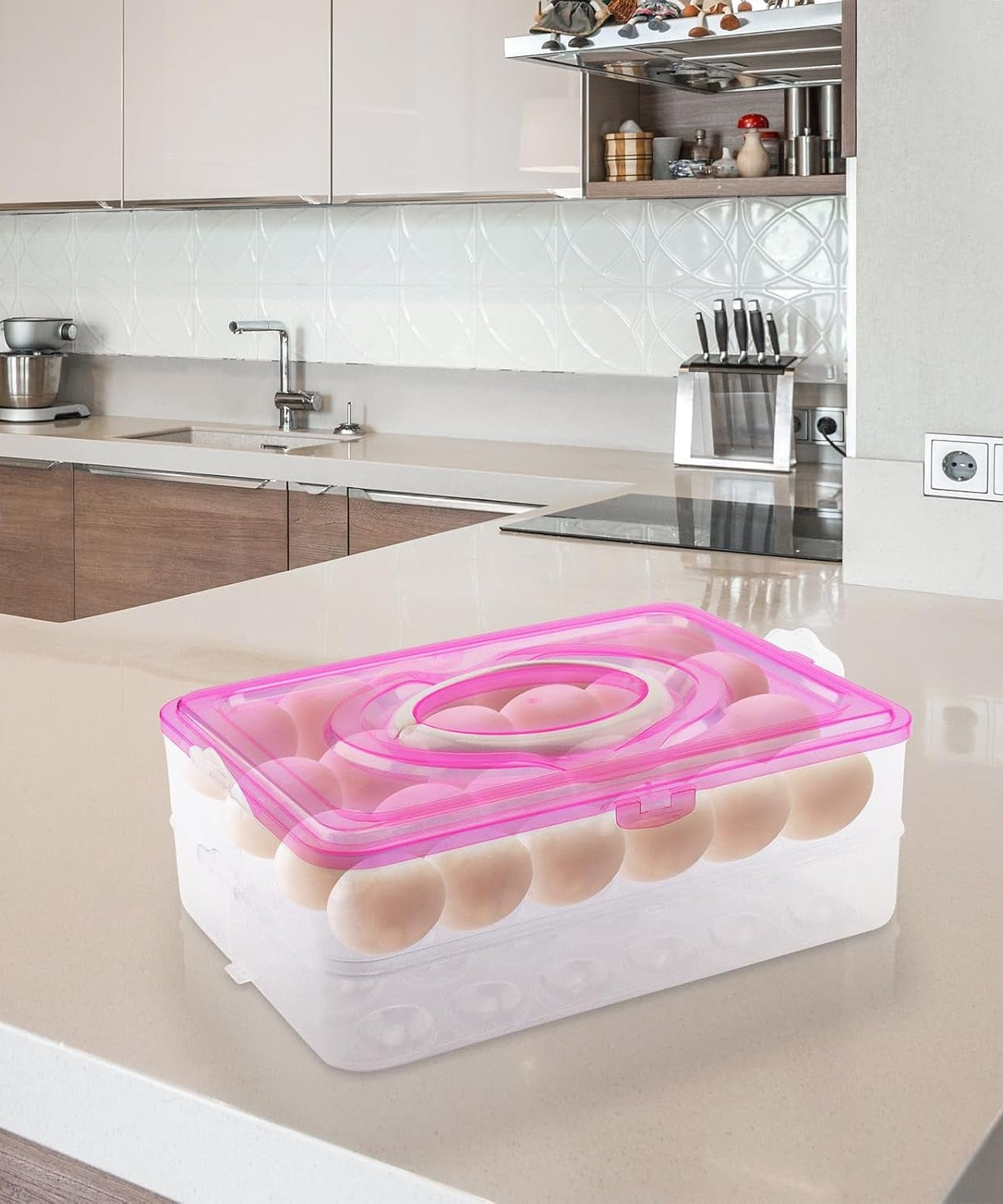 Double Layer 24 Grid Egg Storage Box for Egg Storage Container