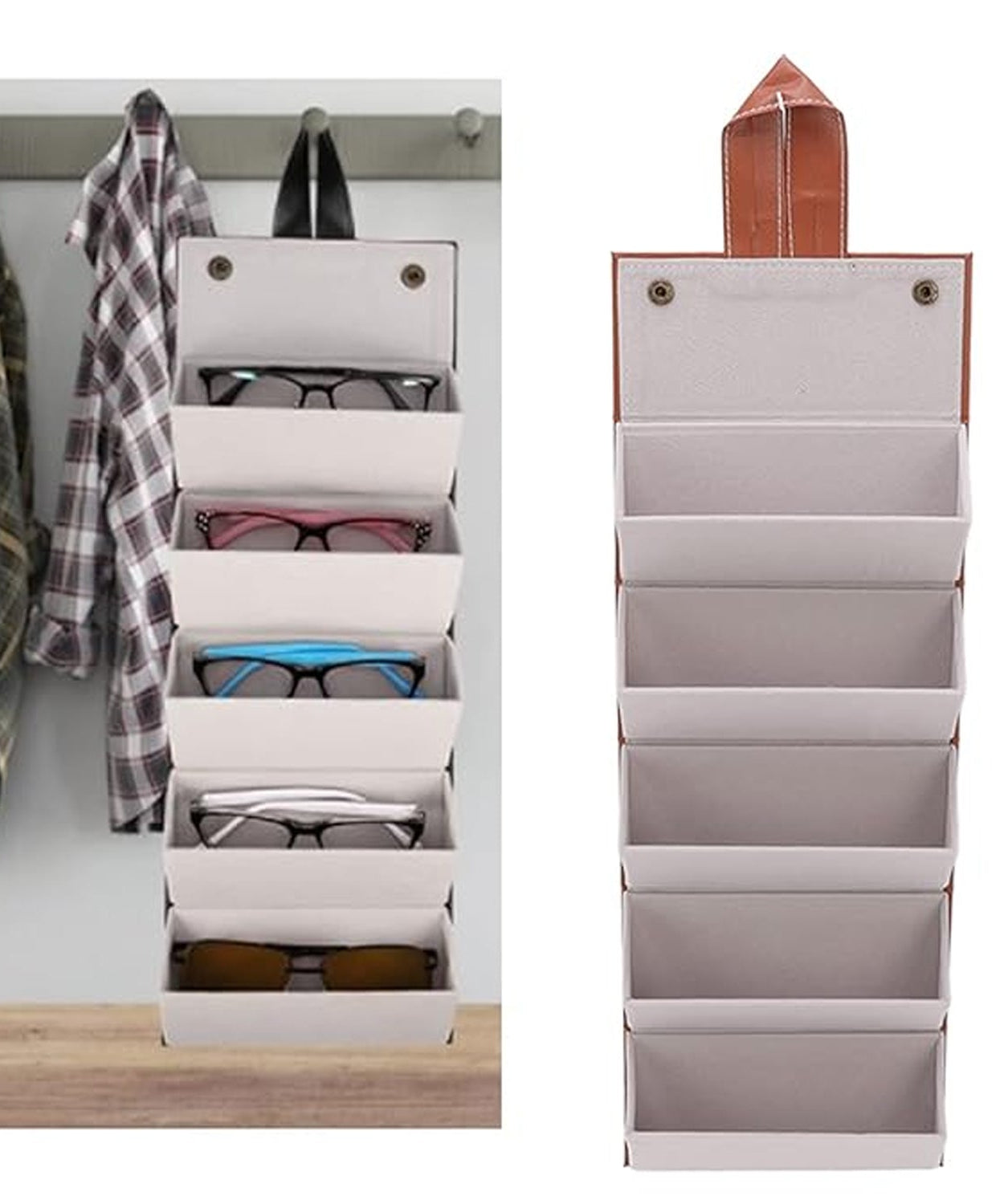 5 Slots Sunglasses Organizer Box, Glass Holder Box, spectacle case of sunglasses, Specs case, Foldable Travel Glasses Case Storage (1 Pc)