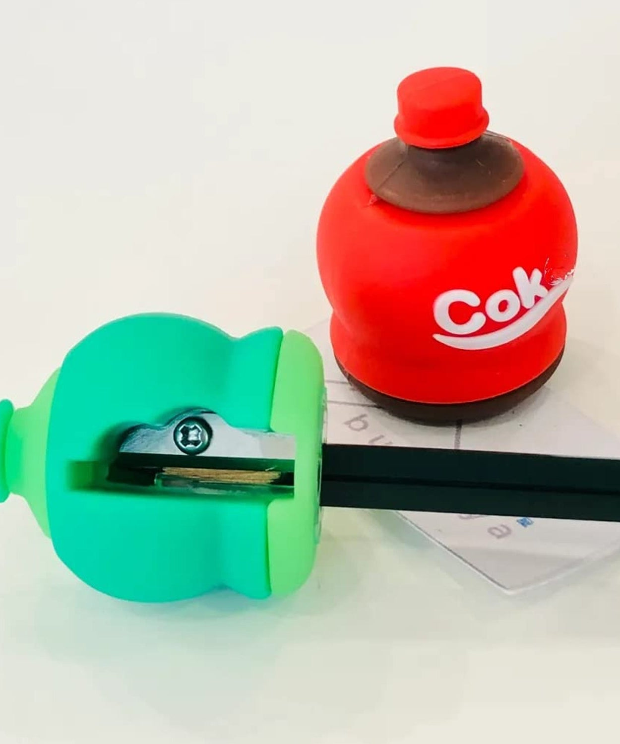 2-in-1 3D Cold Drink Bottle Shape Rubber Pencil Sharpener and Eraser Set, Stationery for Kids School Boys Girls, Birthday Return Gifts (1 Pc )