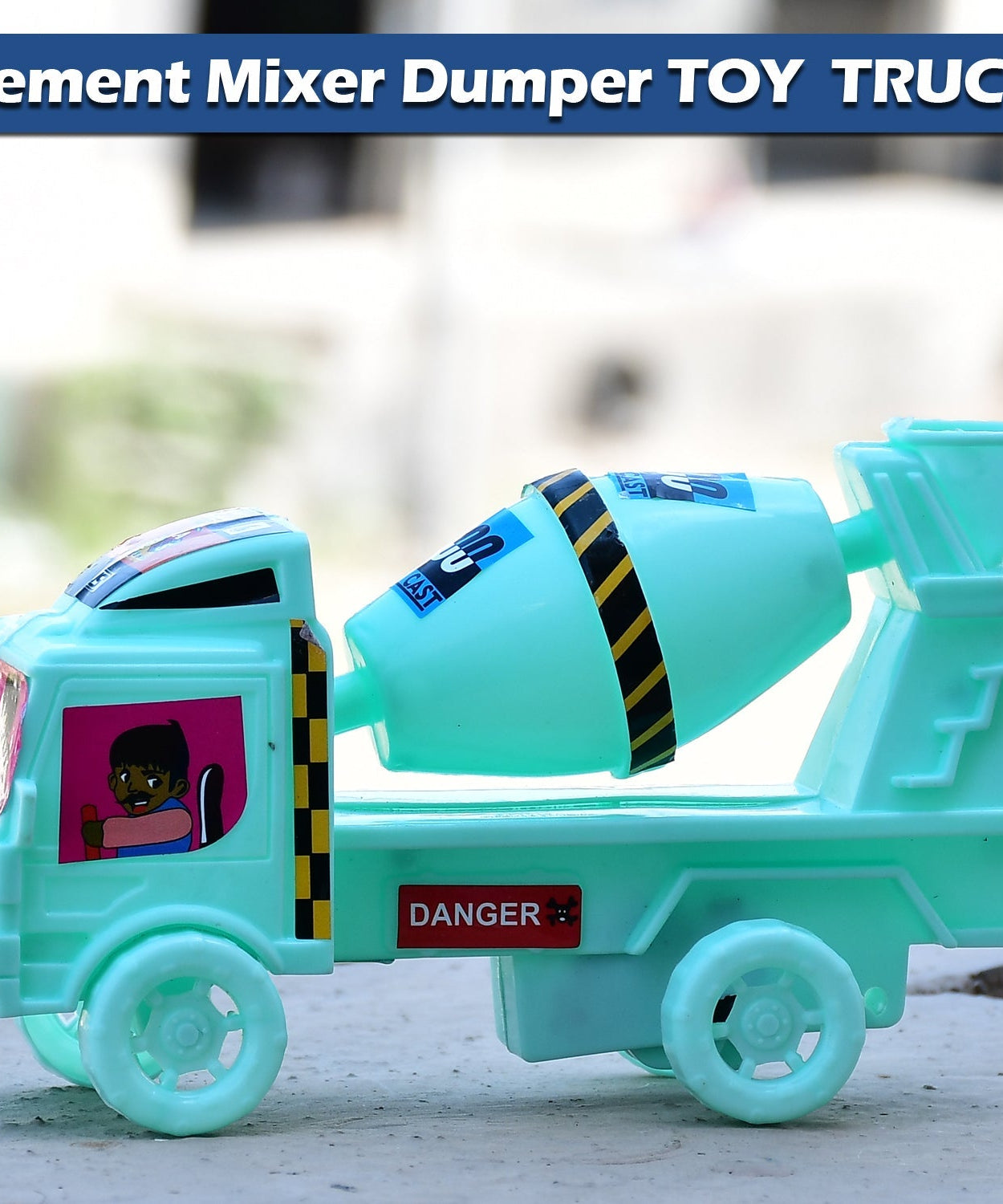 Rotating cement mixer truck toy