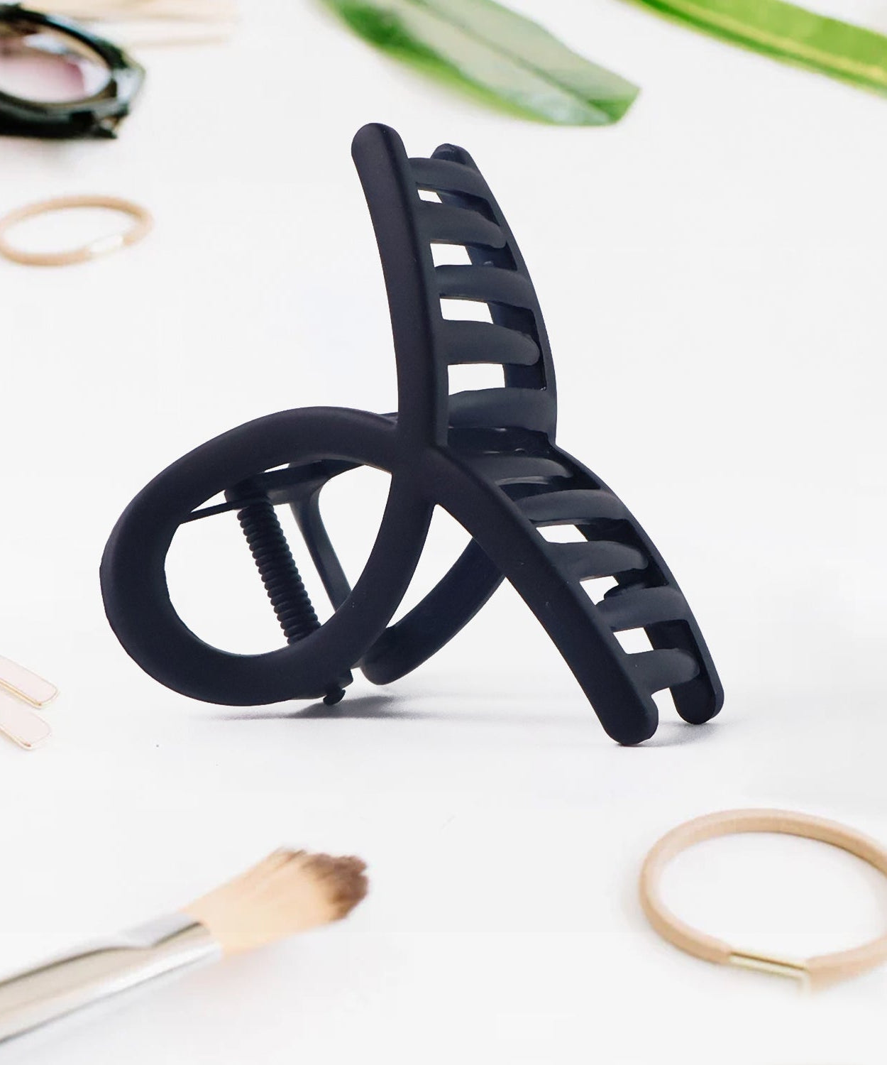 Plastic Hair Clamp Grip, Simple Matte Hair Barrette Clamp (12 Pc /  Mix Design)