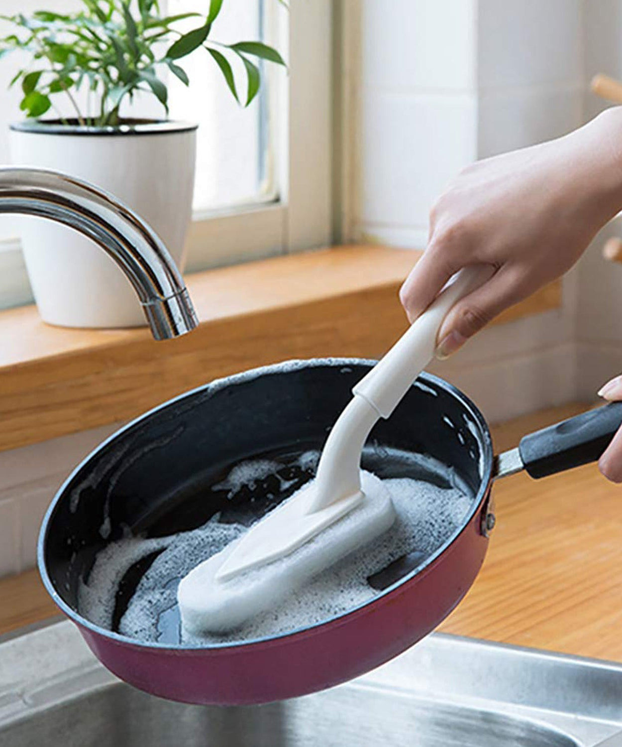 Creative triangle kitchen and bathroom cleaning brush