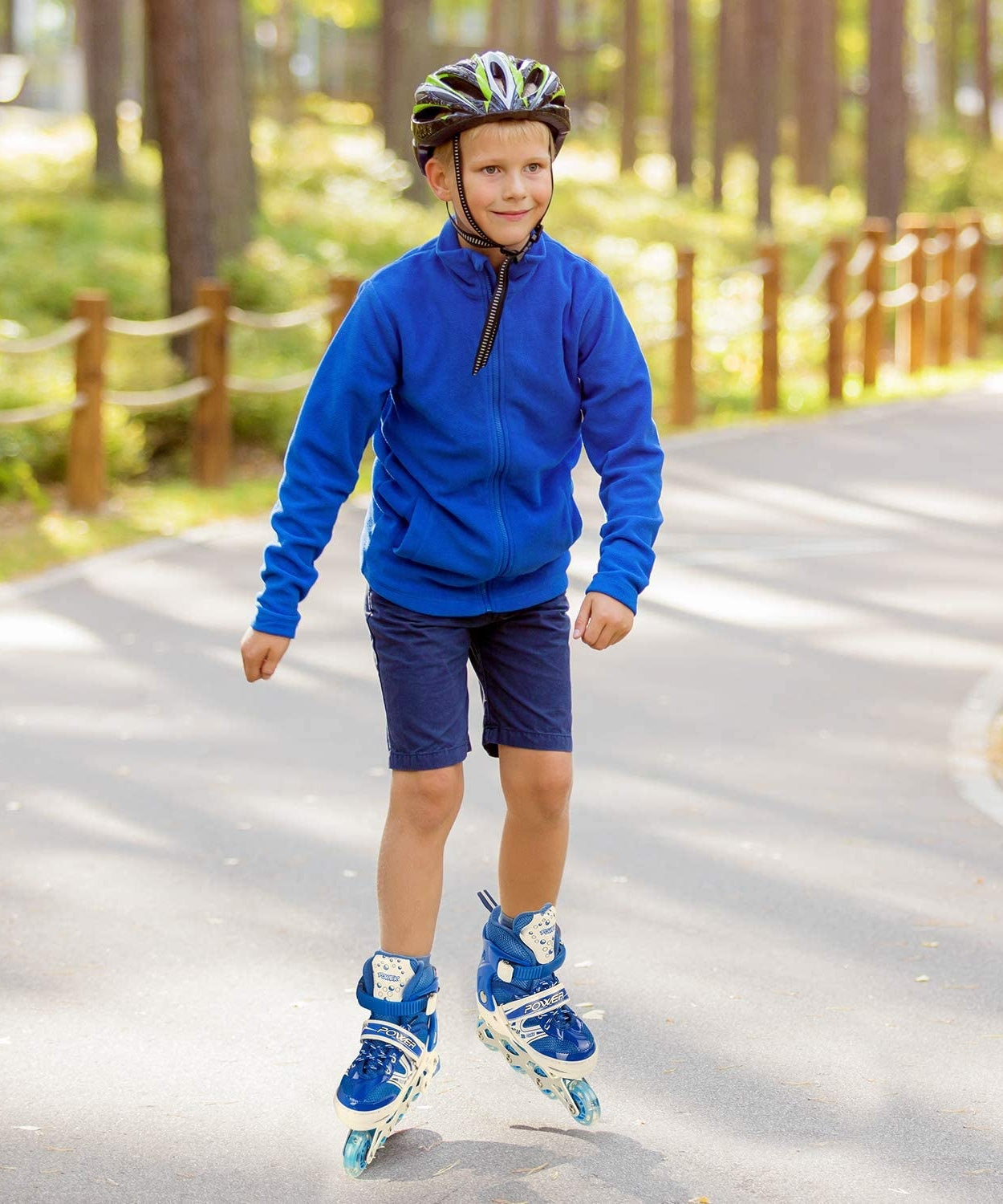Inline skates with LED flashing wheels