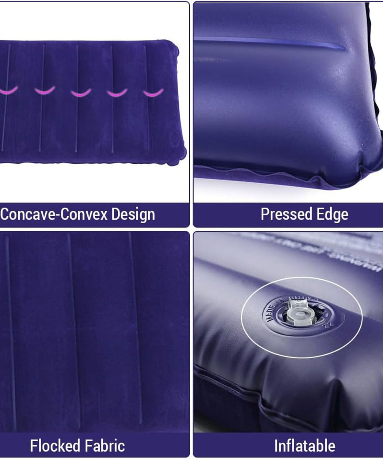 Velvet Air Inflatable Travel Pillow (Blue)