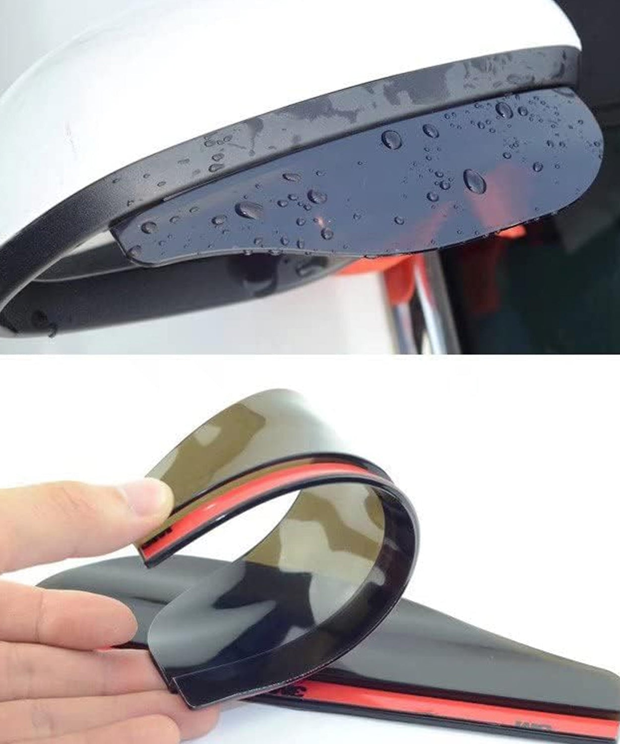 1 Pair Mirror Rain Protector Car Rearview Mirror Rain Blades Car Back Mirror Eyebrow Rain Cover Car Rearview Mirror Eyebrow Covers Flexible Protection Rainproof Decoration Accessories (2 Pcs set)