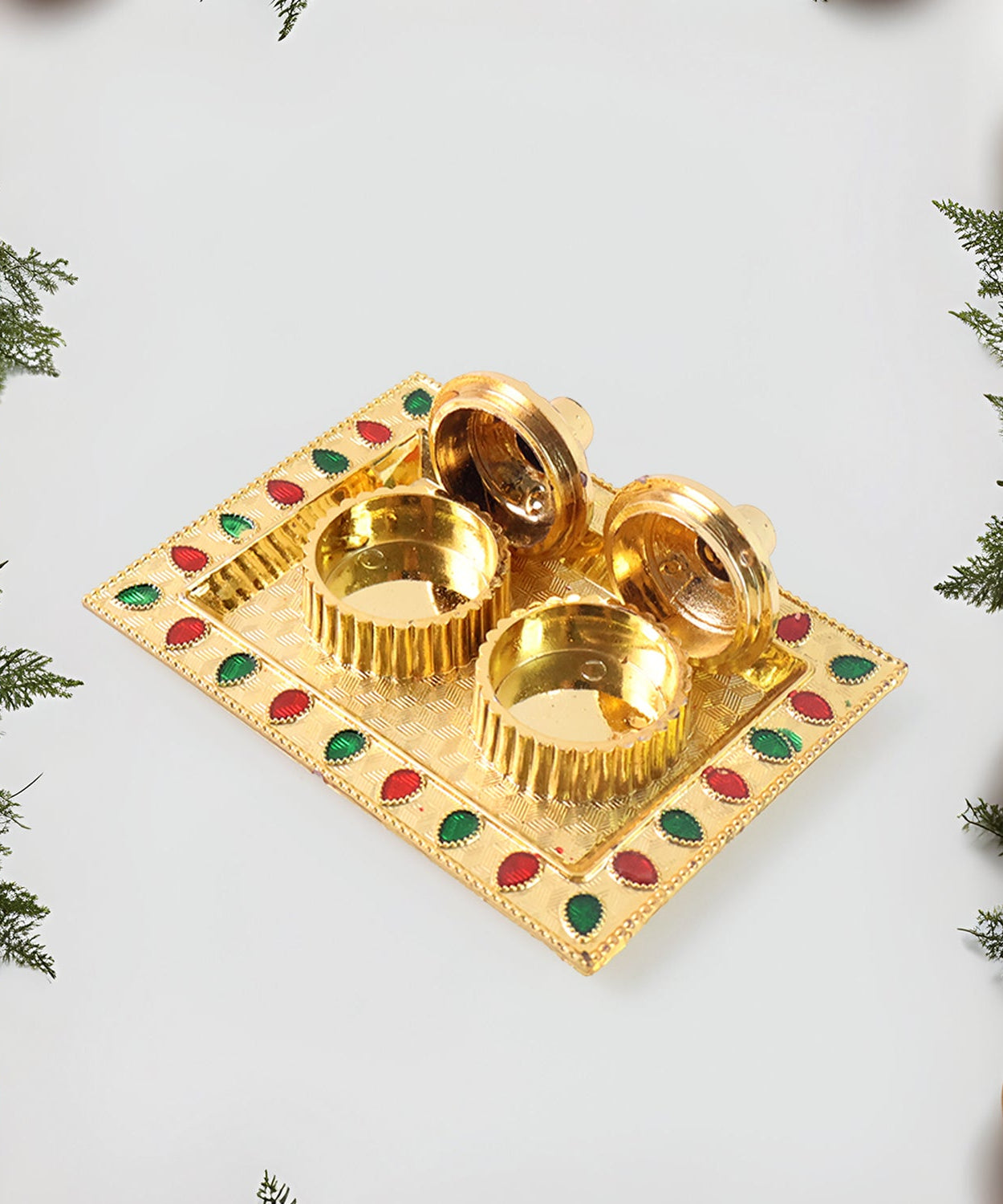 Rakasha Bandhan Special Puja Thali, Kumkum Thali Holder, Pooja Return Gift, Indian Housewarming Gifts, Brother / Bhai / Bhabhi / Sister / Family   for Rakshabandhan, Diwali