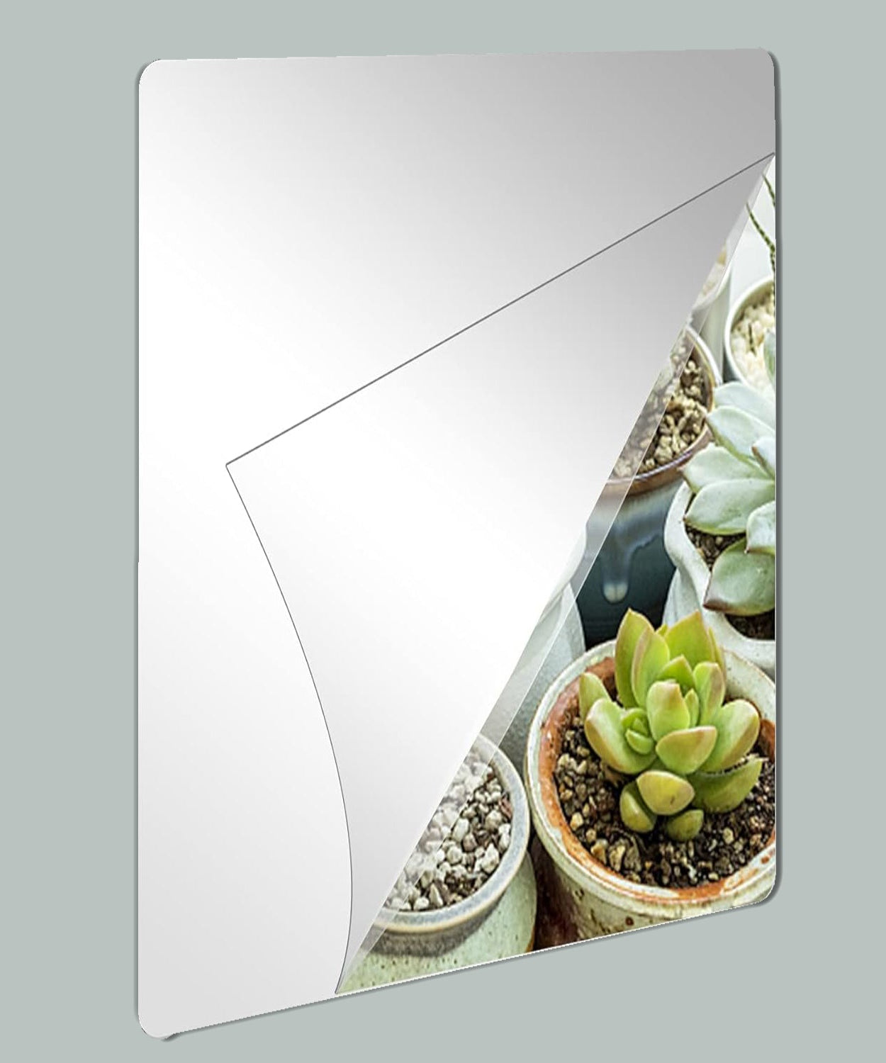 Square adhesive mirrors for bathroom, pack of 10