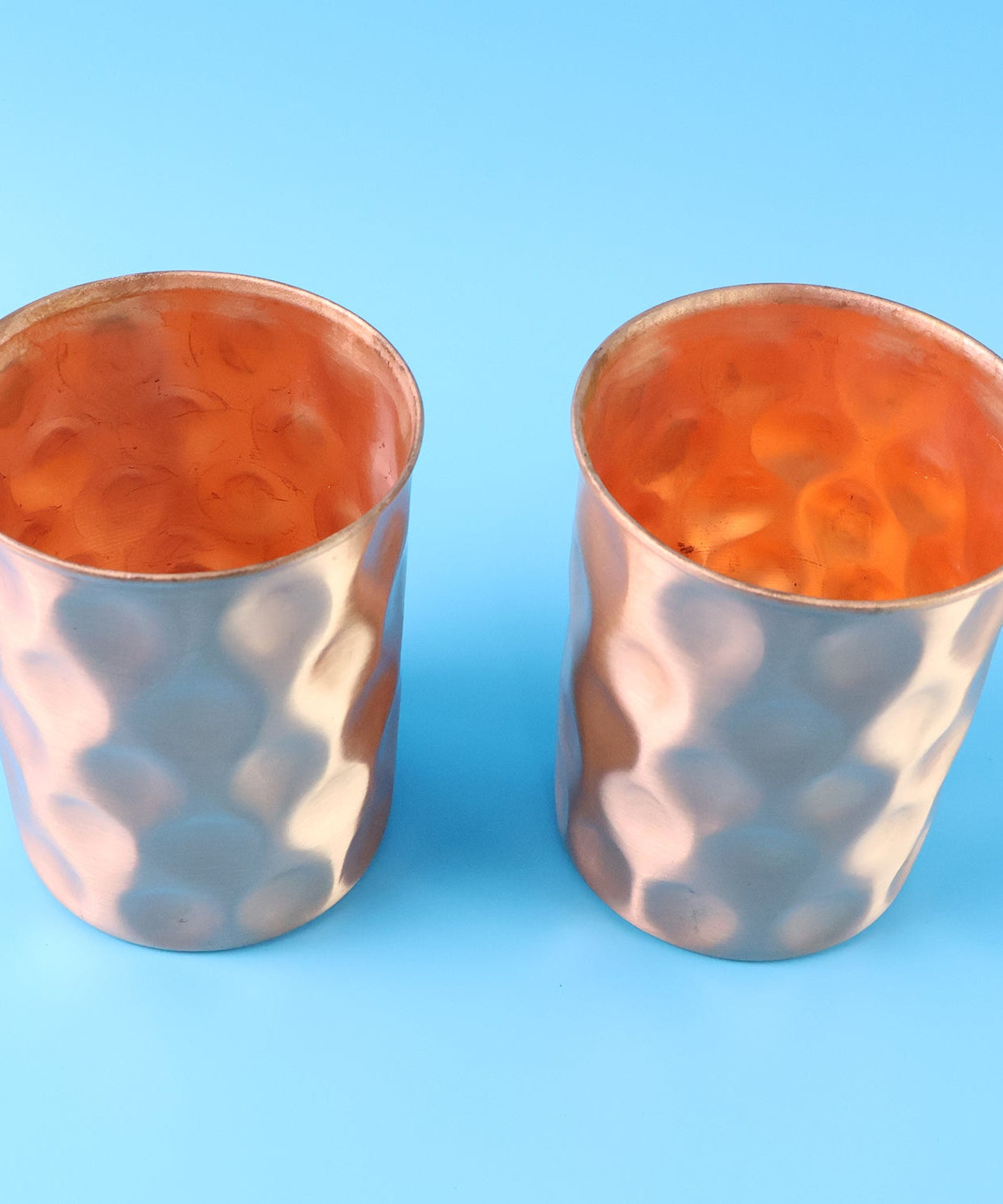 Diamond Cut Copper Water Bottle 2 Glasses with Gift Box (3 Pcs Set)