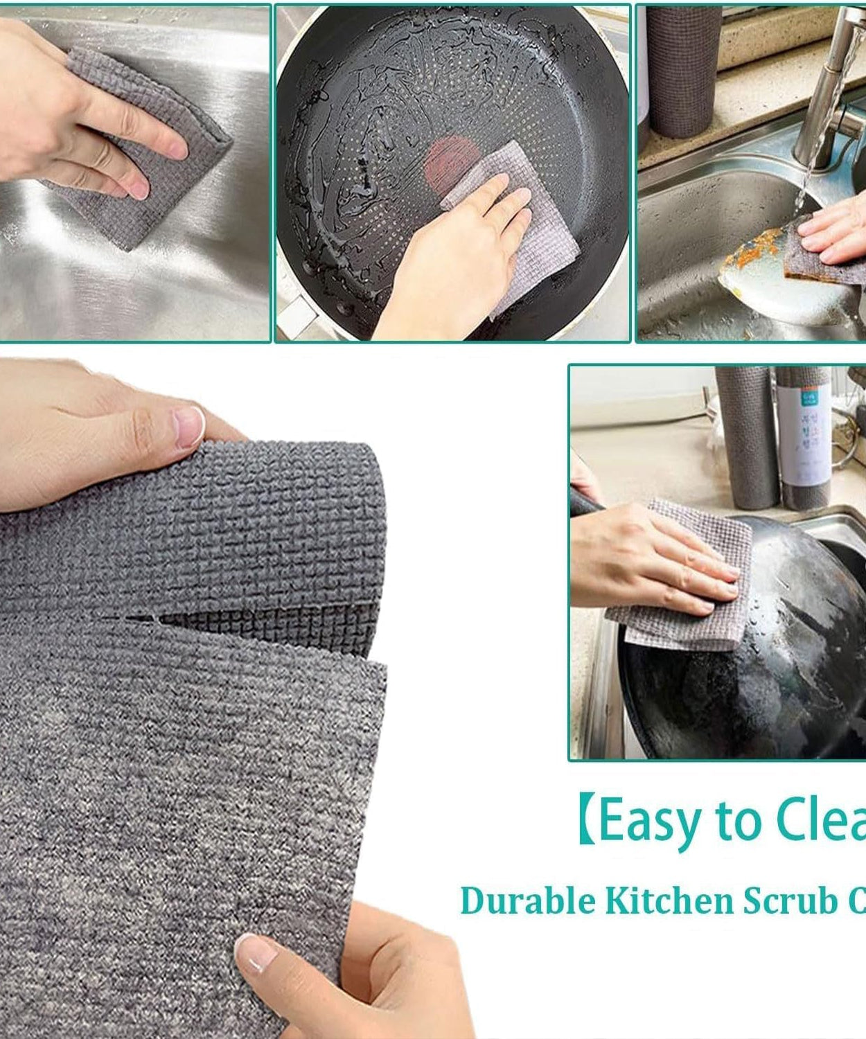 Durable Microfiber Kitchen Scrub Cloth – Wear-Resistant & Multipurpose Cleaning Cloth (20×22cm, 1 Pc)