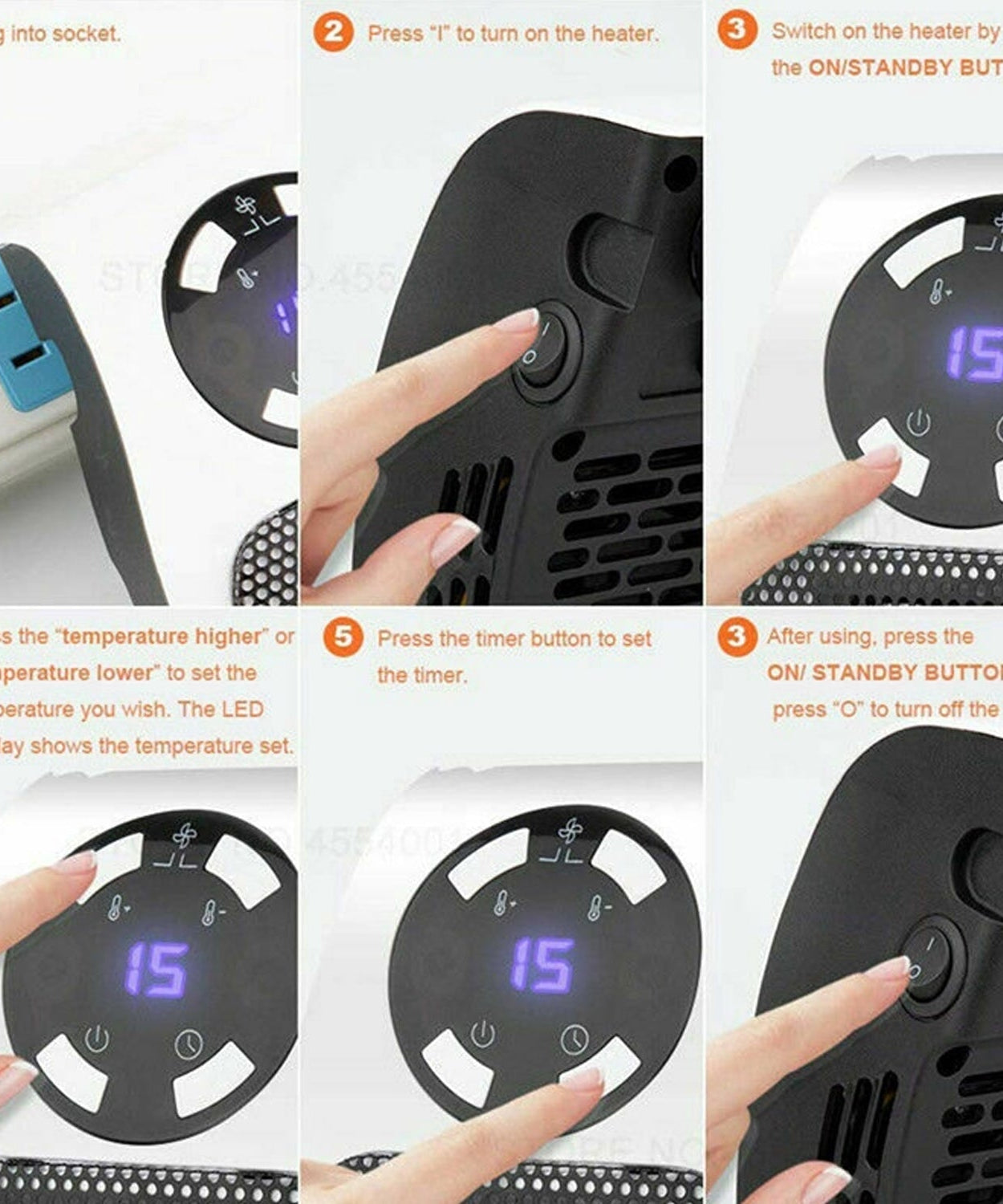 Mini electric heater for personal use on desk or table