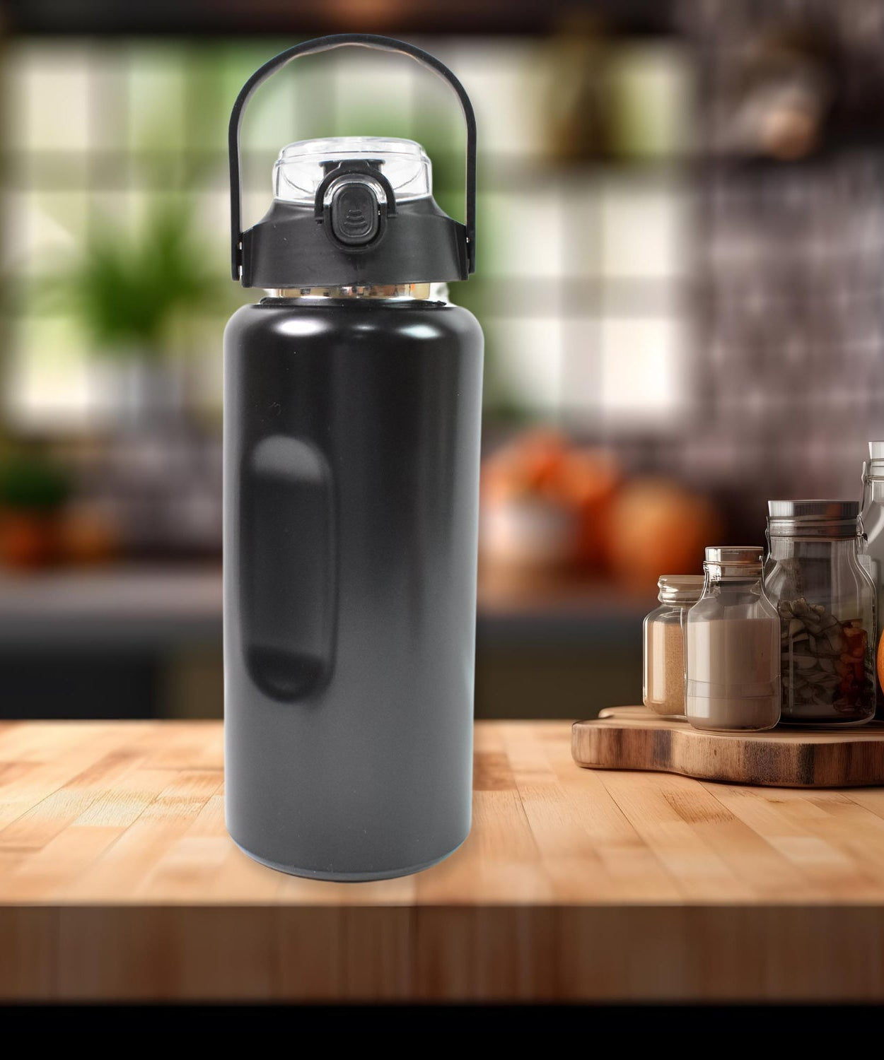 3 In 1 Stainless Steel Insulated Water Bottle, Double Wall Vacuum (3 Pcs Set / Different Size)