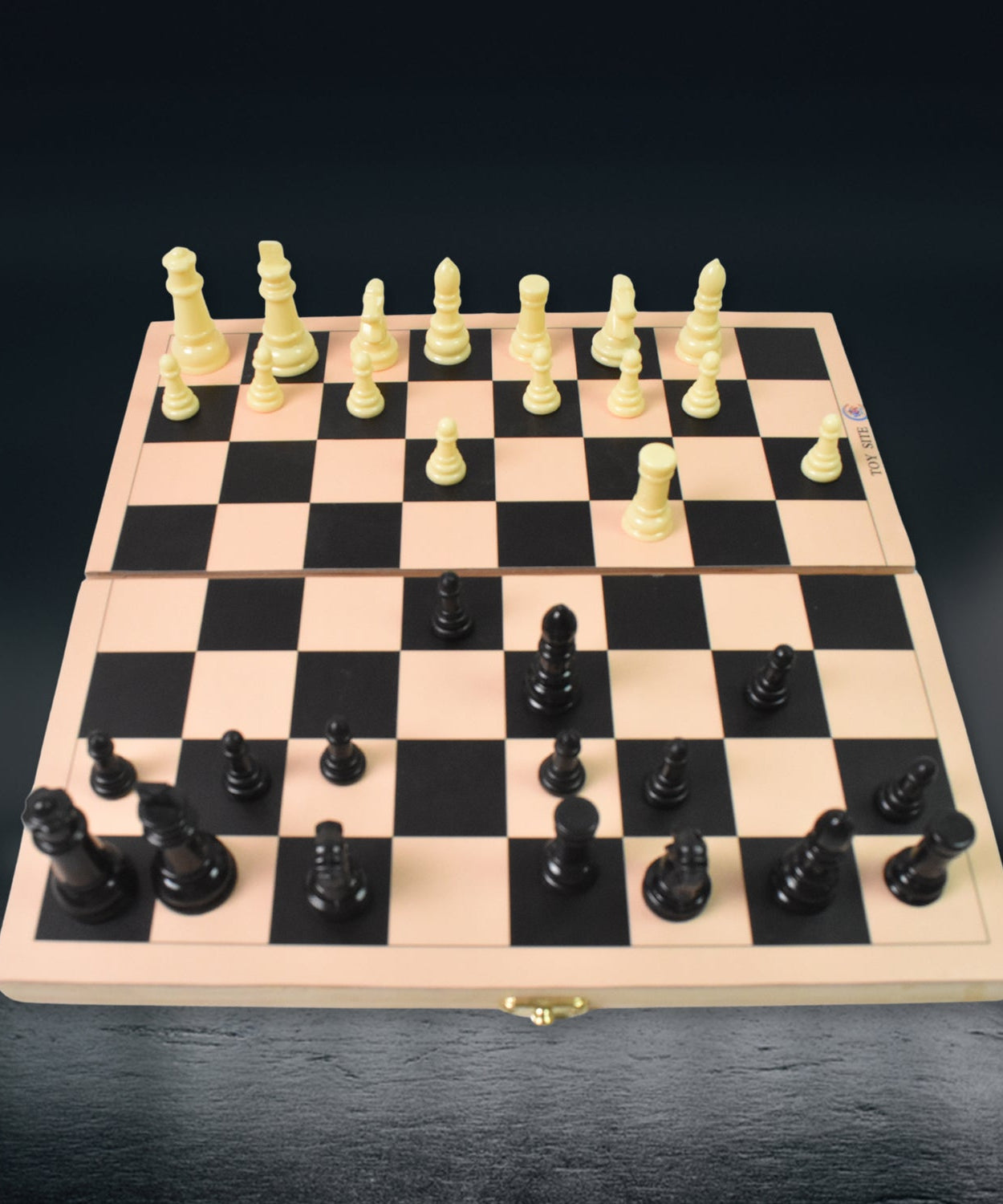 Folding Wooden Chess Board Set (30 × 30 Cm / 1 Set)