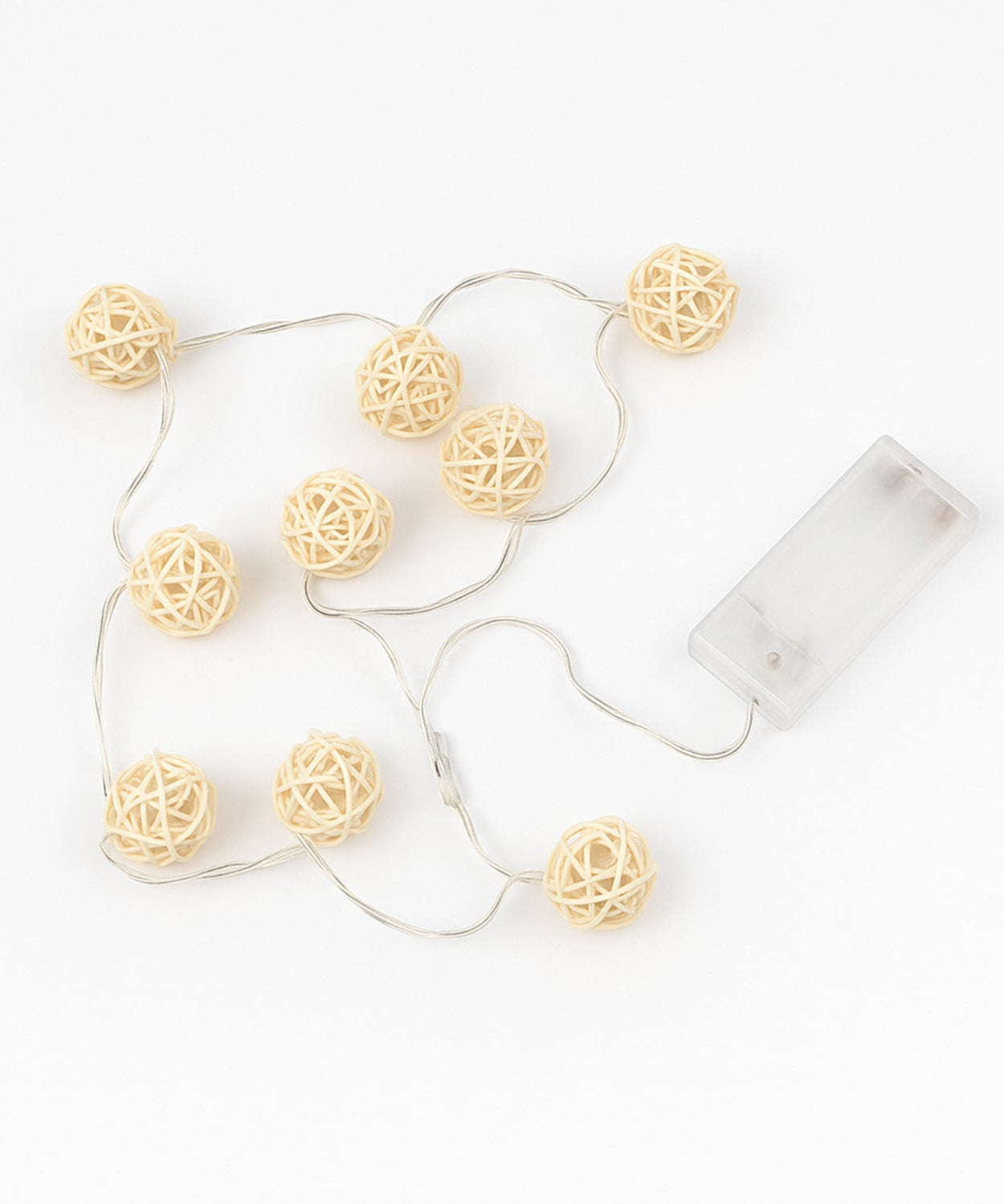 Vintage Rattan Ball String Light 