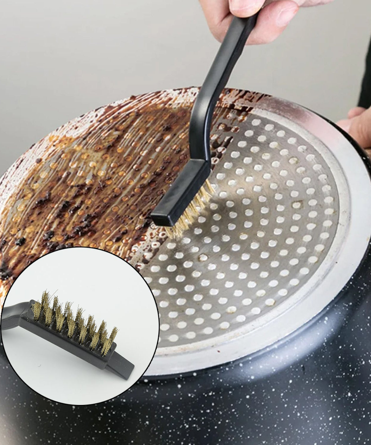 Mini Wire Brush Set - Brass, Nylon, Steel for Cleaning & Rust Removal (3 Pcs Set)