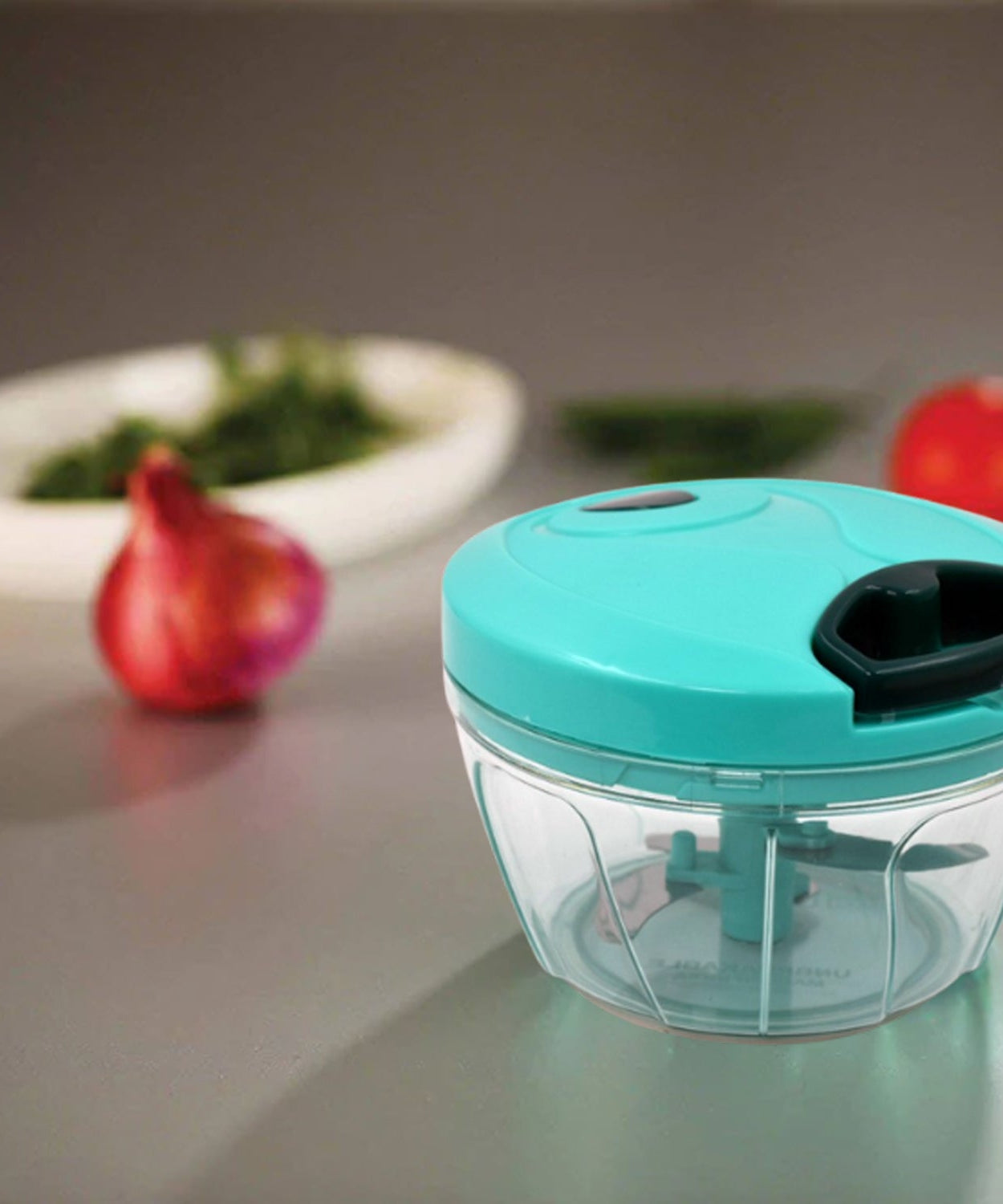 Handy Mini Plastic Vegetable Chopper Cutter, Onion Chopper Vegetables for Kitchen Accessories with 3 Blades