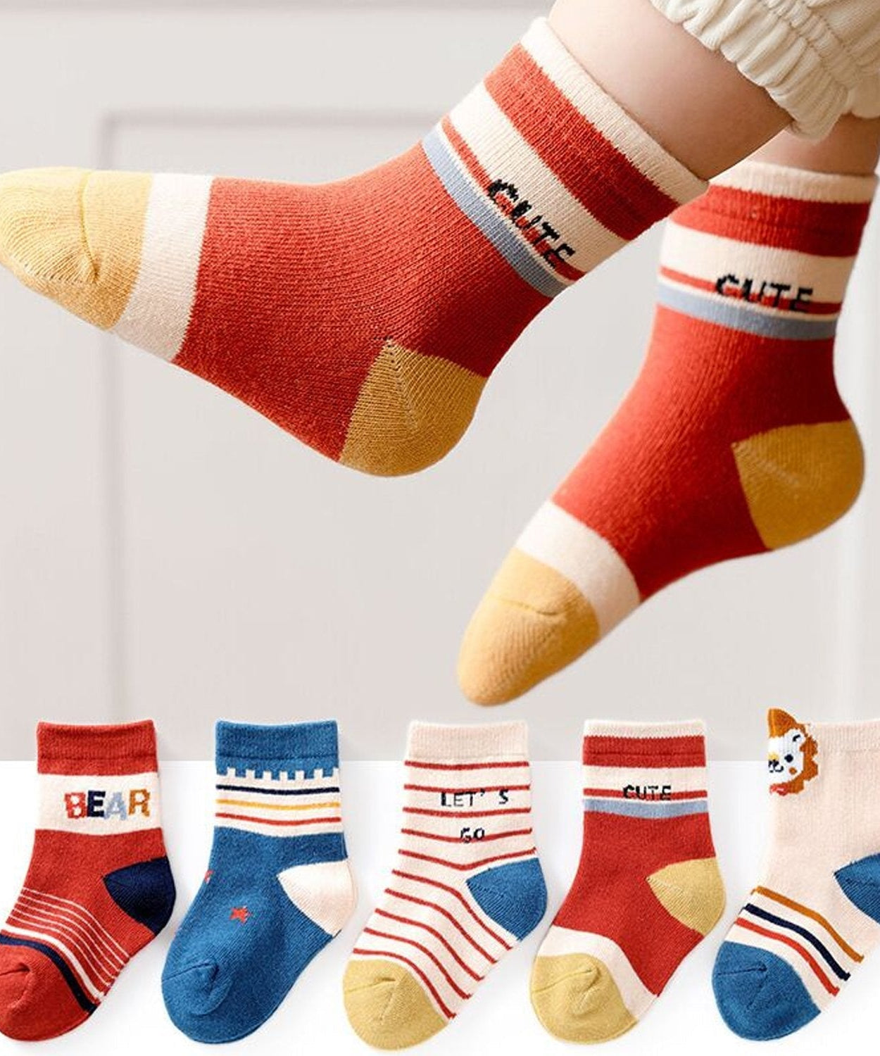 Classic socks for kids with a focus on their breathable and soft fabric, ensuring comfort