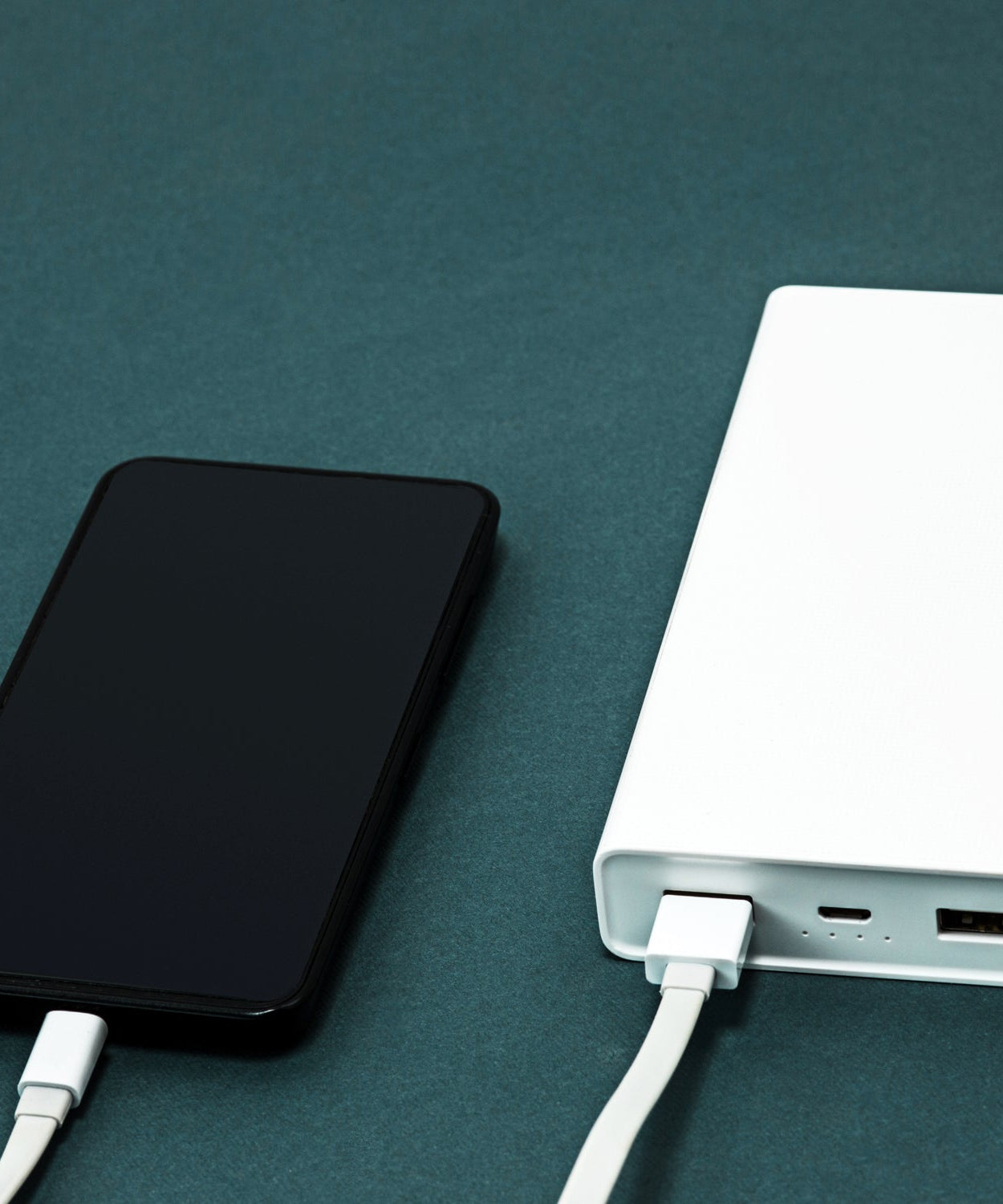 Power bank charging cable with micro USB connector.