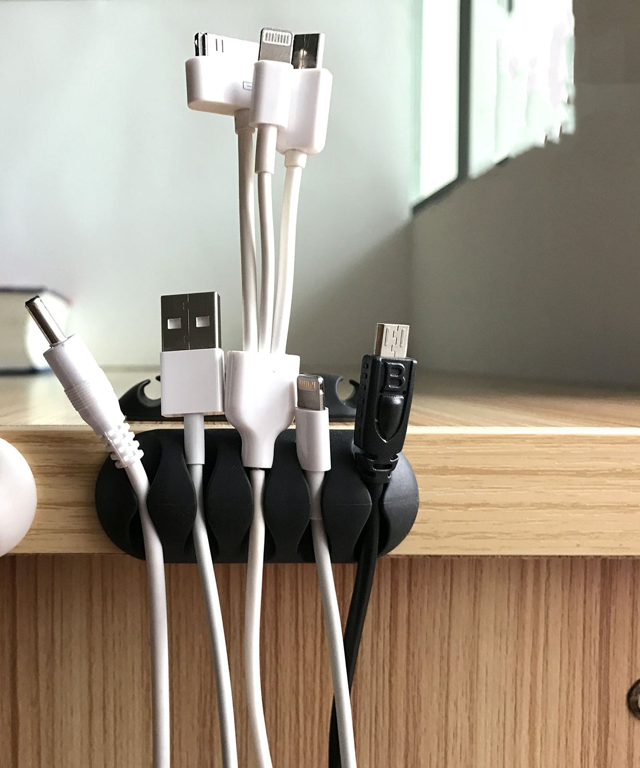 Cable clips for desk organization