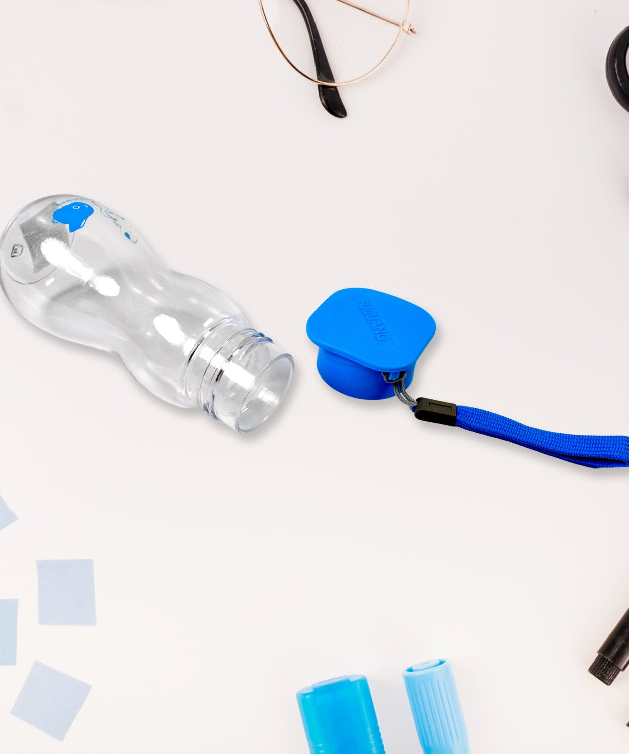 Transparent Travel Portable Water Bottle with Carry Straps (280 ML / 1 Pc)