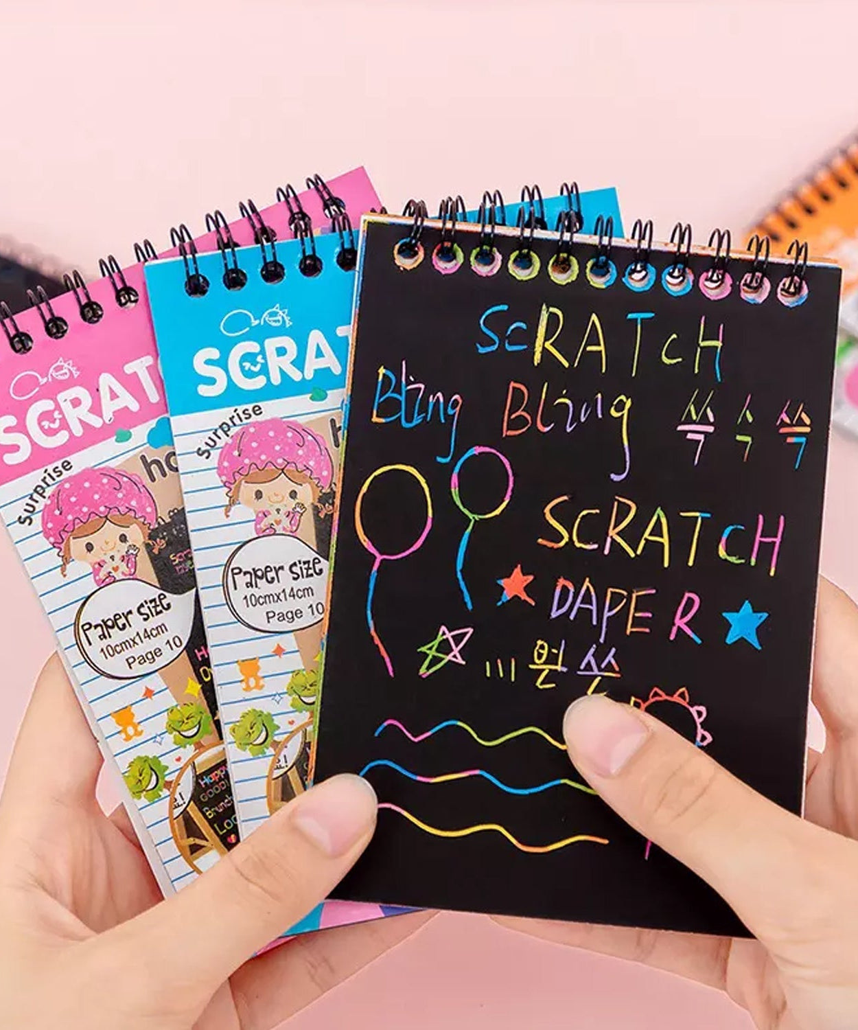 Colorful scratch paper book for kids, 10 sheets