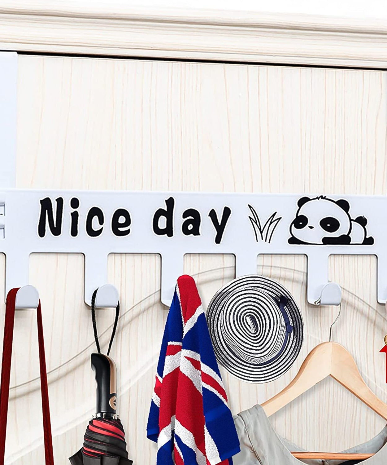 Heavy-Duty Carbon Steel Over Door Hook Rack for Towels & Coats (1 Pc, 6 Hooks)