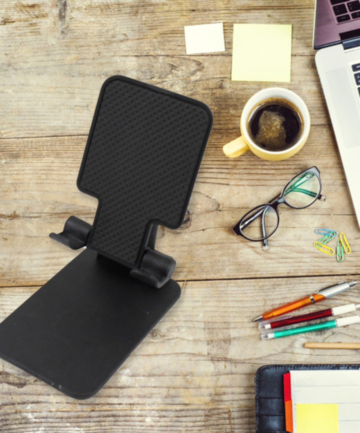 DESKTOP CELL PHONE STAND PHONE HOLDER FULL 3-WAY ADJUSTABLE PHONE STAND FOR DESK HEIGHT + ANGLES PERFECT AS DESK ORGANIZERS AND ACCESSORIES