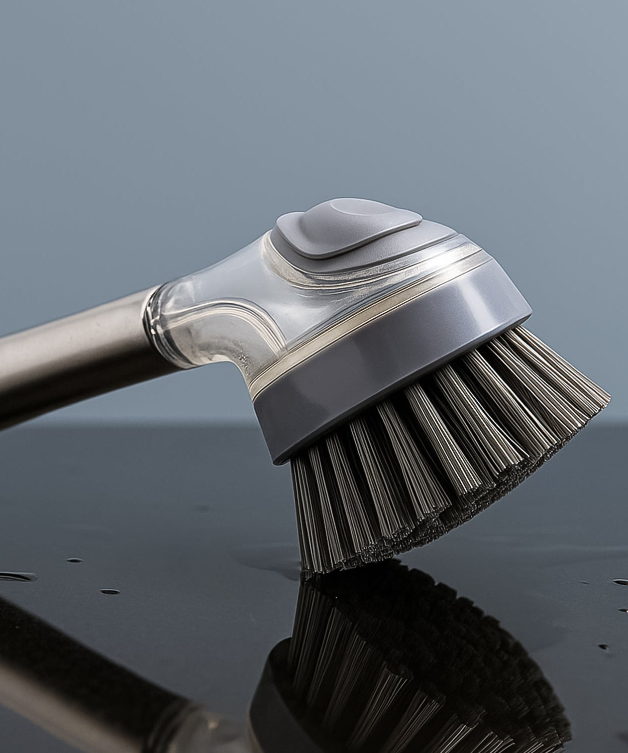 Cleaning Brushes Set, Scrub Brush Bathroom Brush, Long Handle Liquid Dispenser Pot Washing Brush