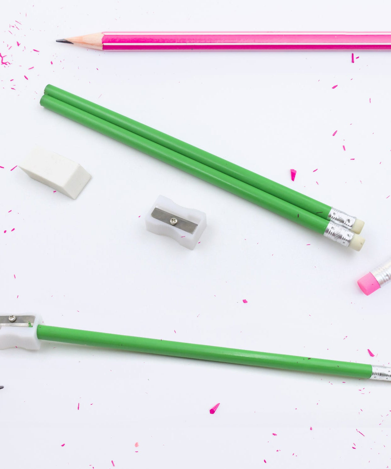 School supplies including a pencil case