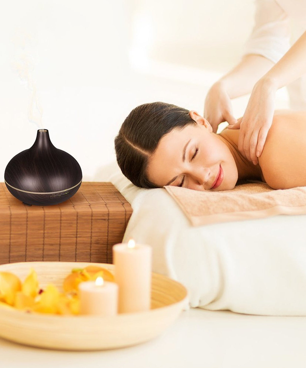 Aromatherapy Humidifier with 7 Colourful LED Light Change (500 ML Capacity / Without Remote)