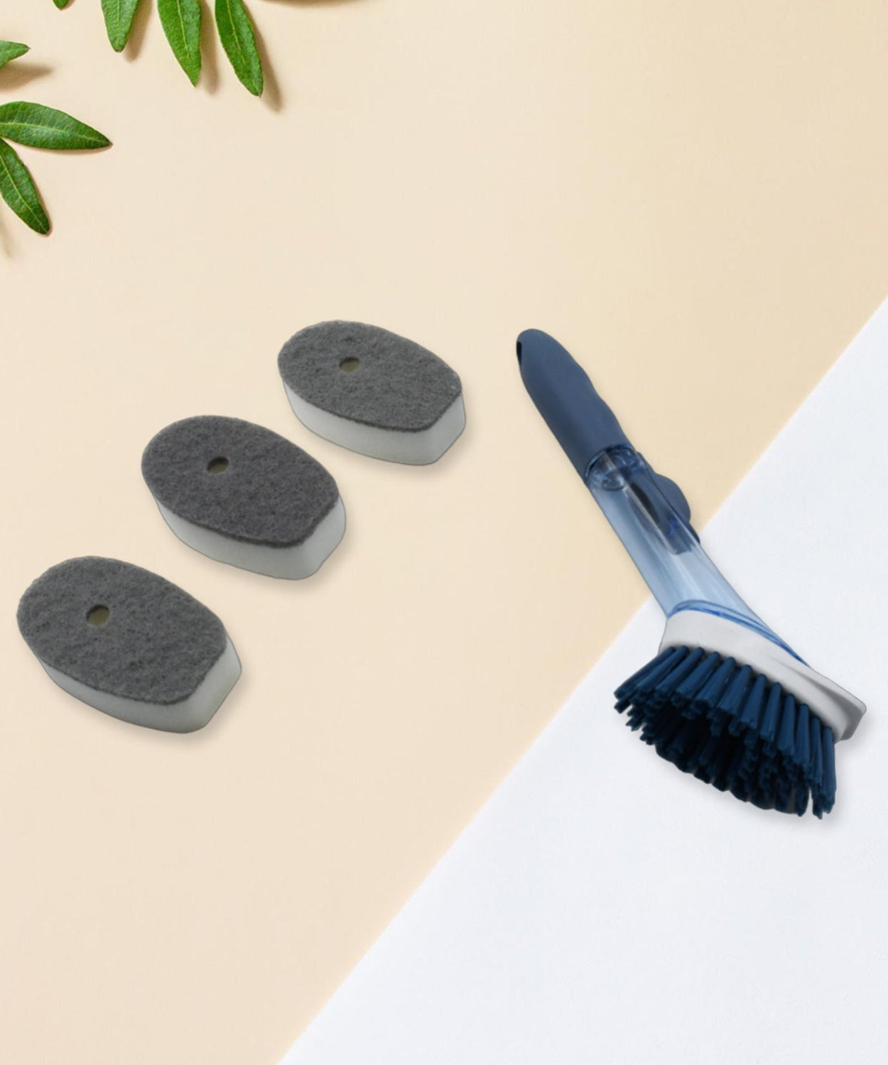 Dish scrubber with soap dispenser, 1 handle