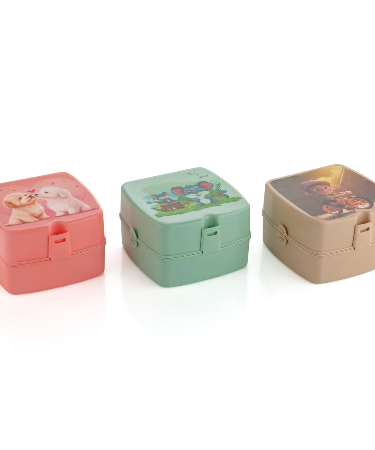 Double-layer lunch box with spoon and compartments