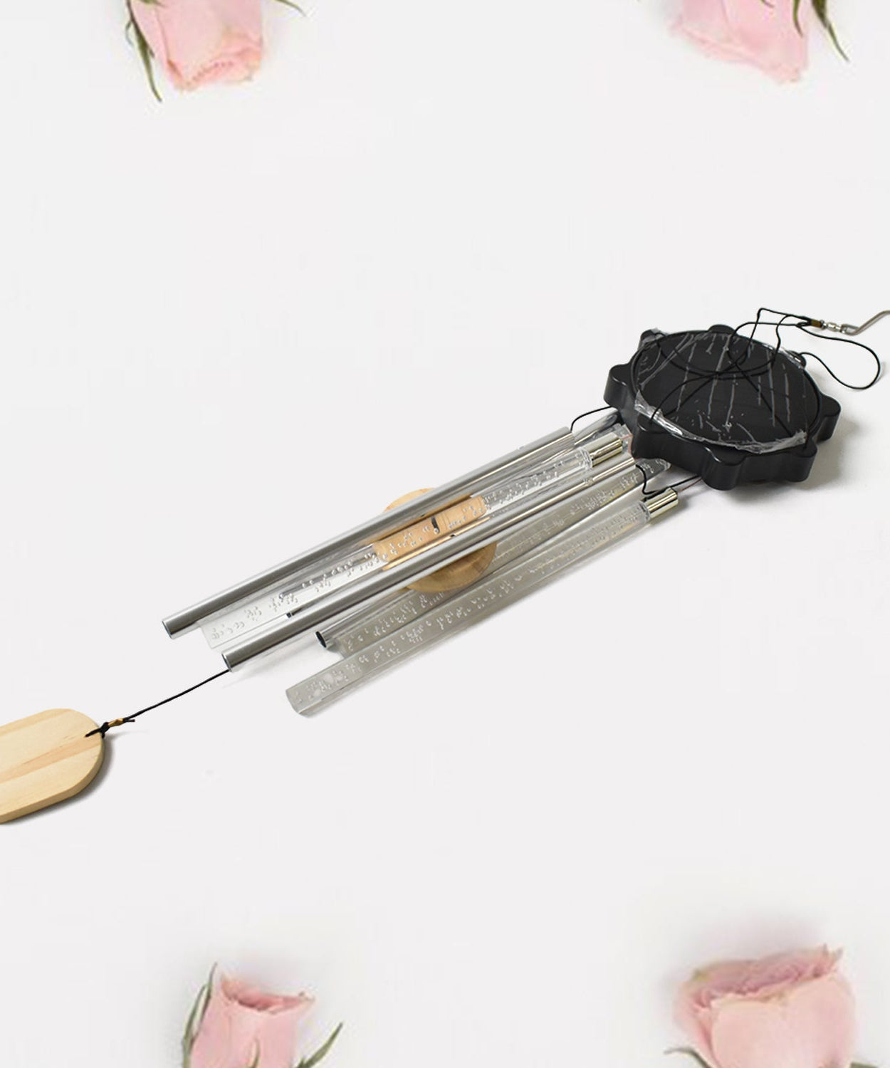 Solar LED Wind Chime with Tubes Soothing Sound & Colorful Glow (1 Set)