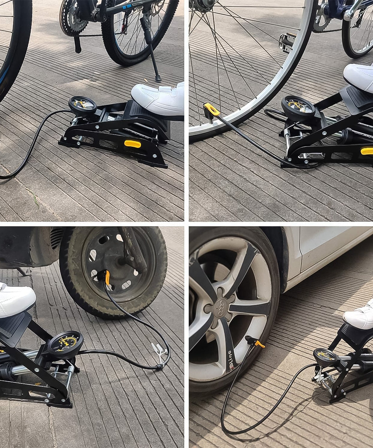 Portable High Pressure Foot Air Pump Compressor for Car and Bike