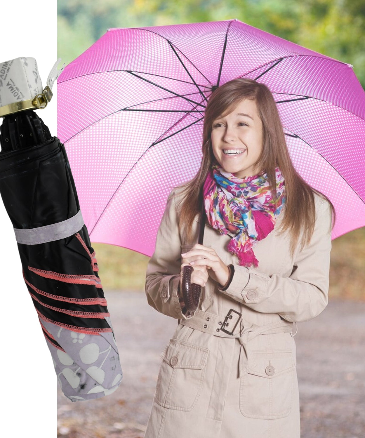 2 Fold Sun Protective Solid Foldable Outdoor Umbrella, Portable Sun, UV Protection Lightweight Rain Umbrella With Umbrella Case For Girls, Women, Men, Boys