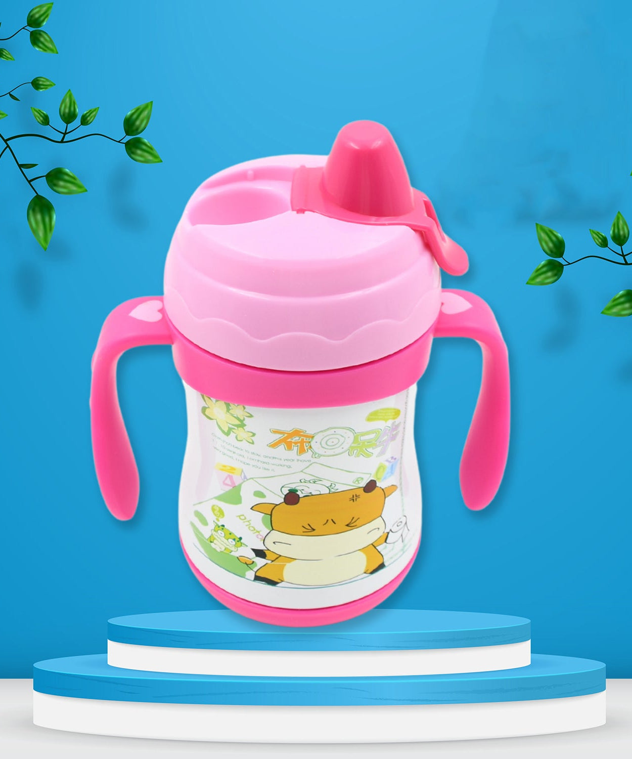 Vacuum Stainless Steel Water Bottle With Carry Handle & Straw Fridge Water Bottle Double Wall, Leak Proof, Rust Proof, Cold &amp; Hot | Leak Proof | Office Bottle | Gym | Home | Kitchen | Hiking | Trekking | Travel Bottle (280 ML)