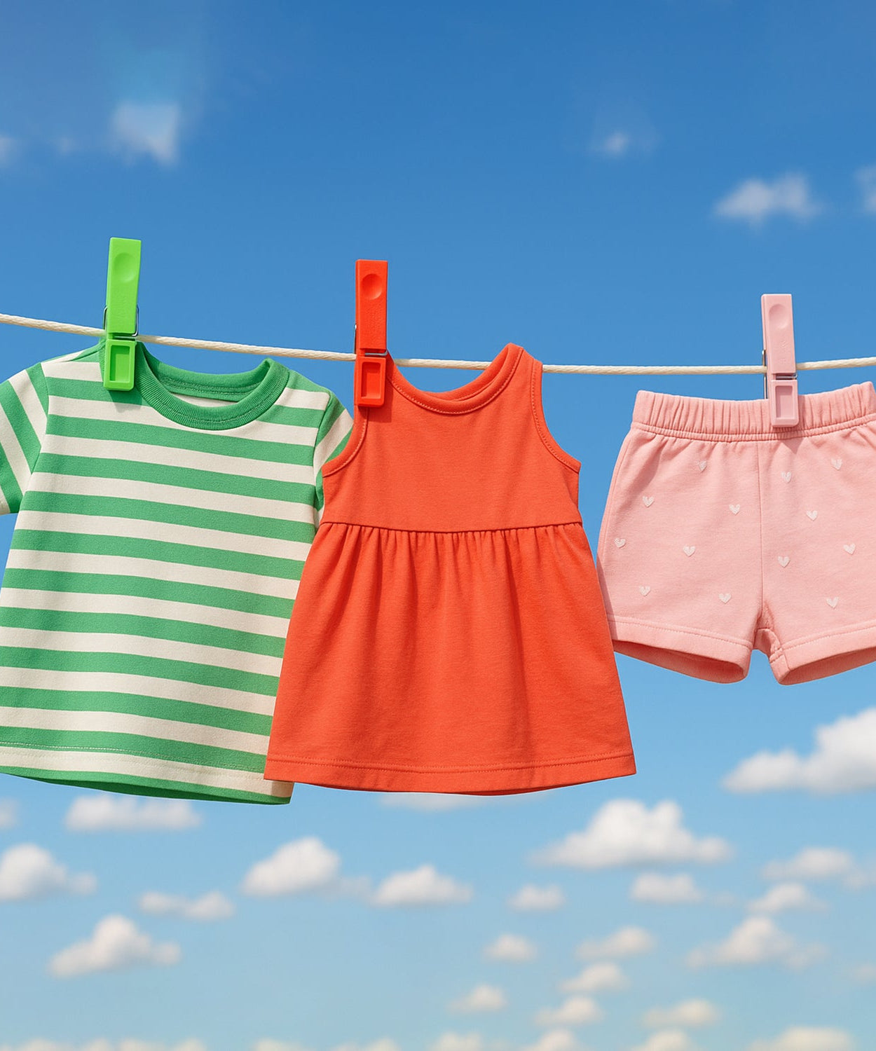 Durable Cloth Clips Set of 12 – Strong Grip Plastic Laundry Pegs with Stainless Steel Spring