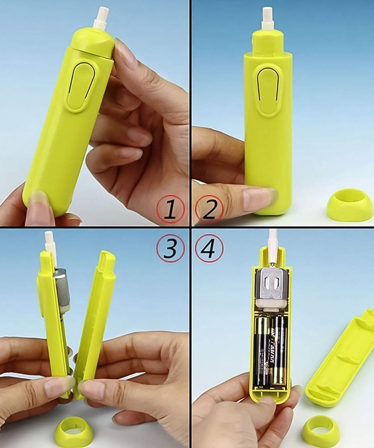 Electric Eraser Kit Automatic Pencil Eraser Battery Operated with 12 Eraser Refills