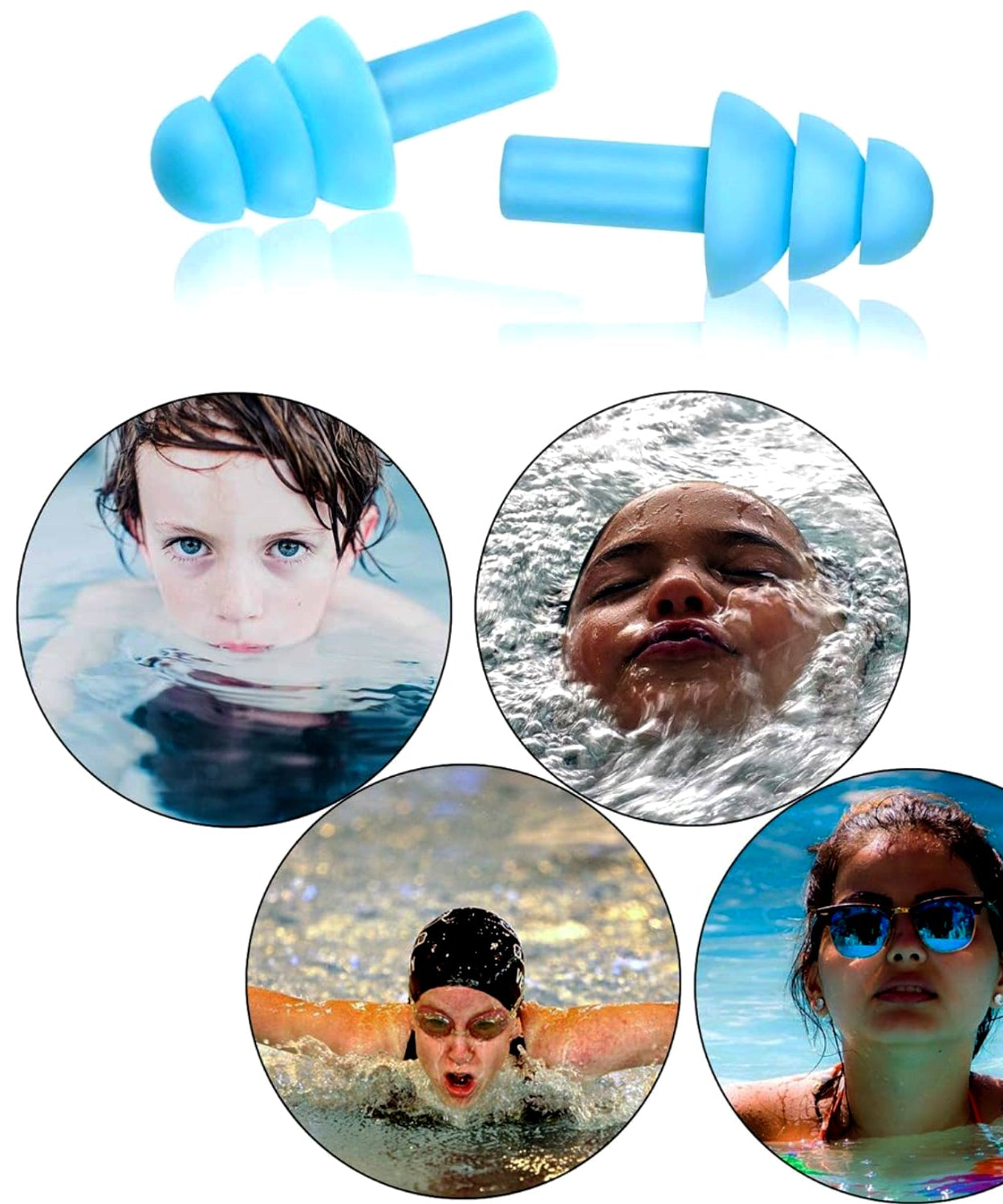 Comfortable and effective foam ear plugs for reducing noise and improving sleep, 2 pcs.