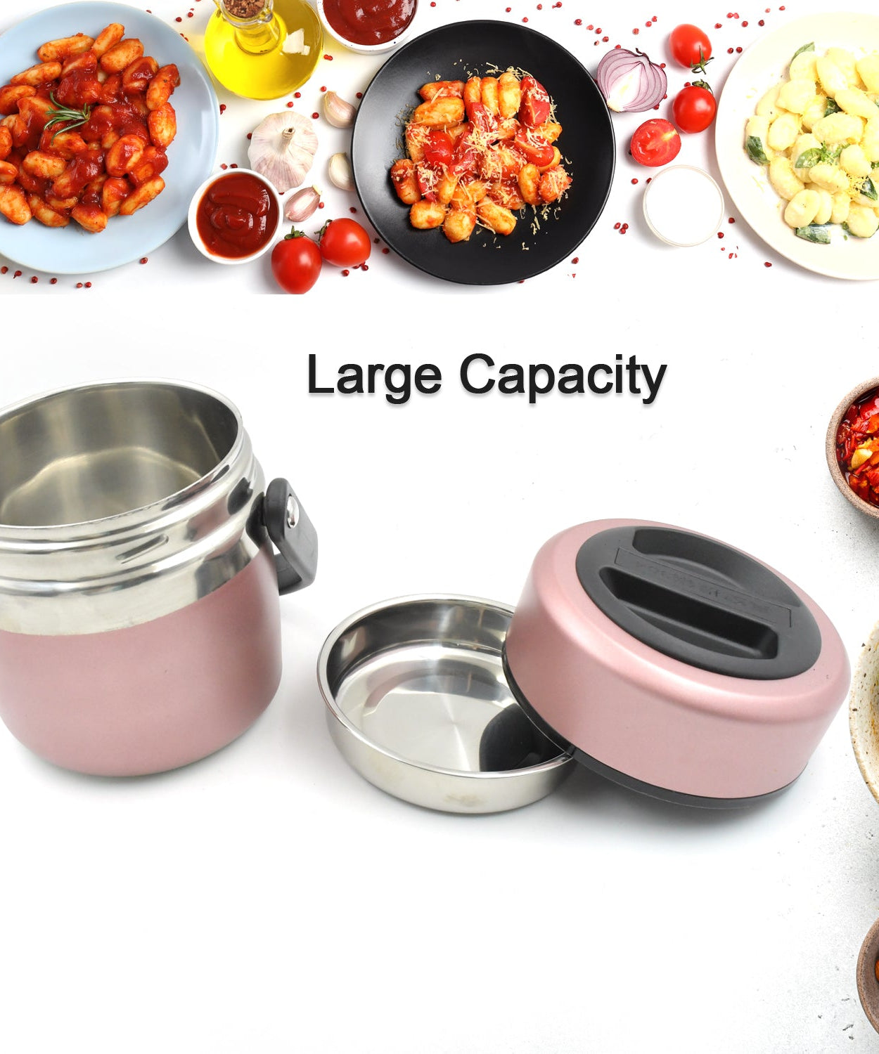 Stainless steel thermos flask with leak-proof lid