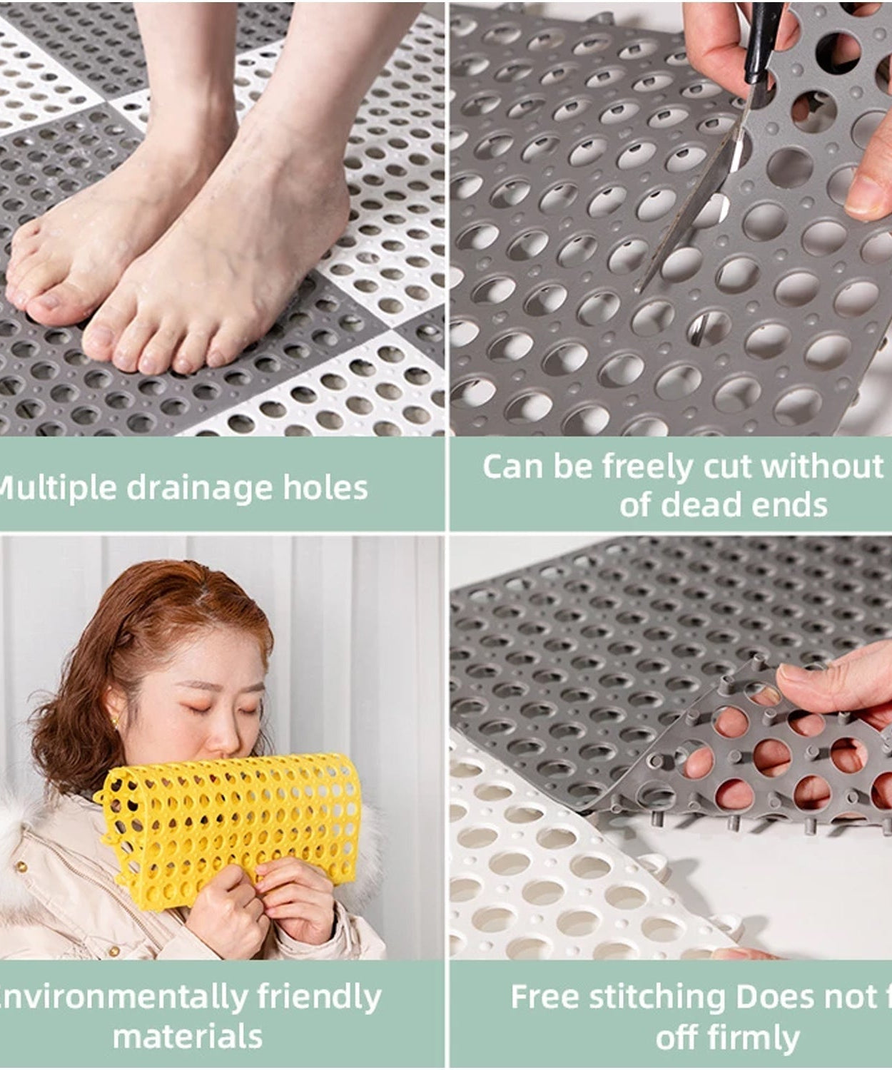 Slip-resistant bath mat for safety.