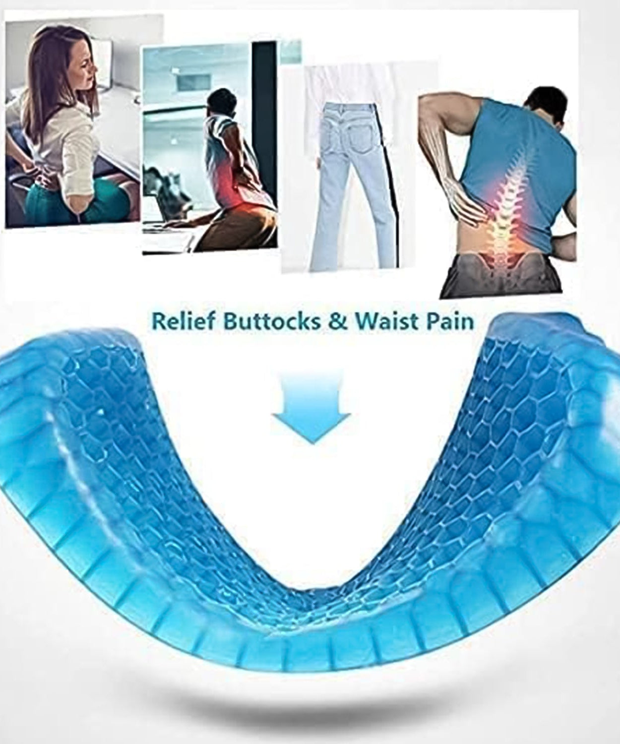 Cushion Seat Flex Pillow, Gel Orthopedic Seat Cushion Pad (Egg Sitter)