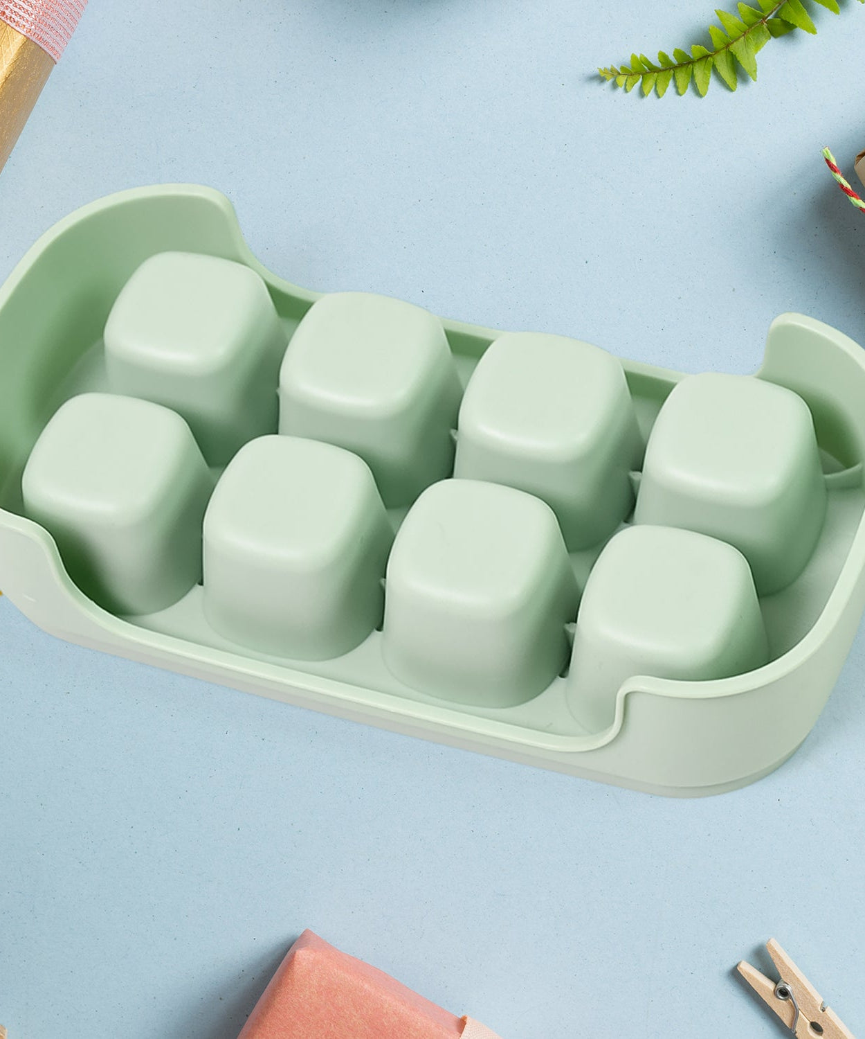 Ice Mold, 8 Grid Food Grade Portable Plastic Ice Tray (1 Pc / 15×8 Cm)