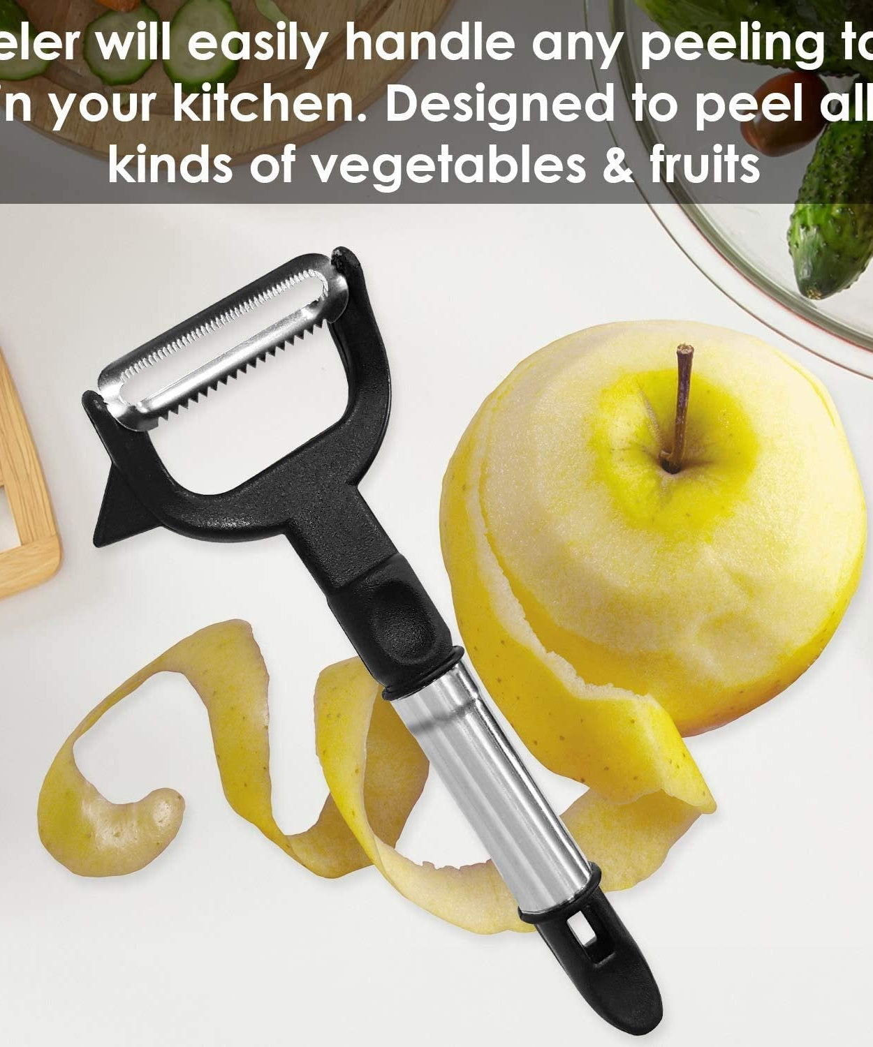 Side view of 2-in-1 peeler