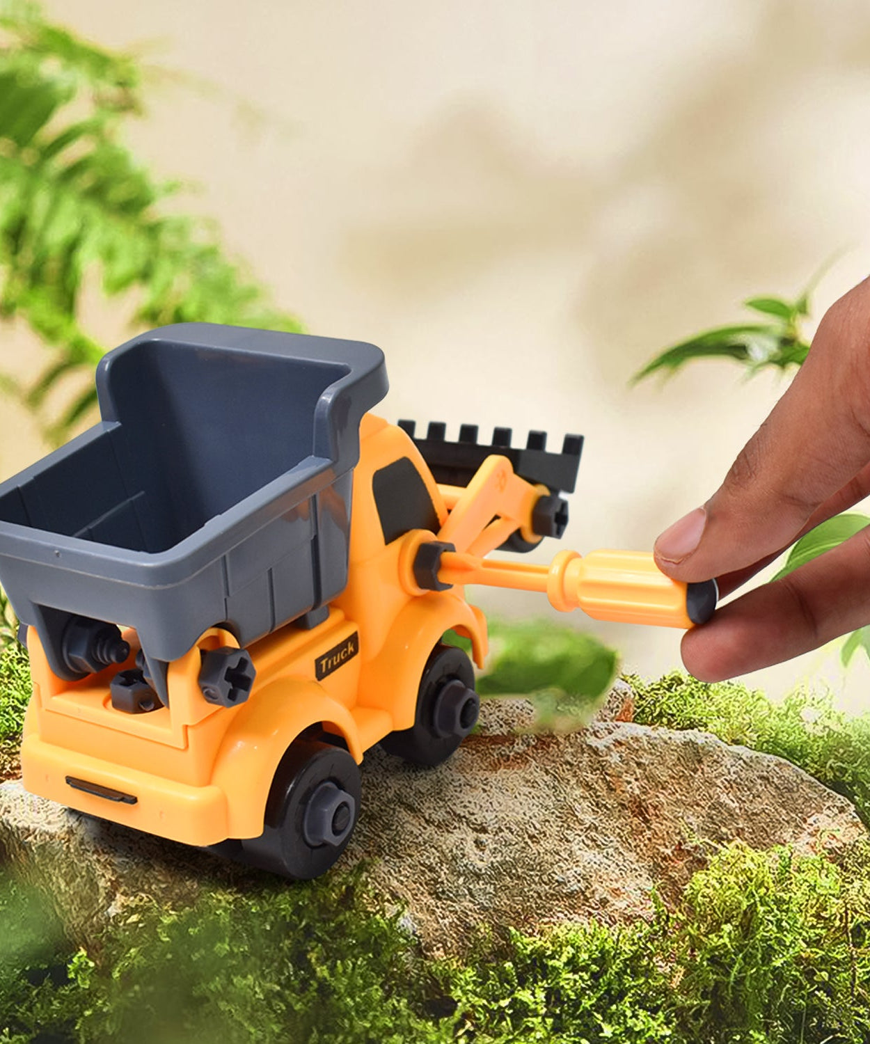 Engineering Vehicles Nut Assembly Toy – DIY Vehicle Model Set for Kids, Simulation Car Construction Toy (2 Pc Set)