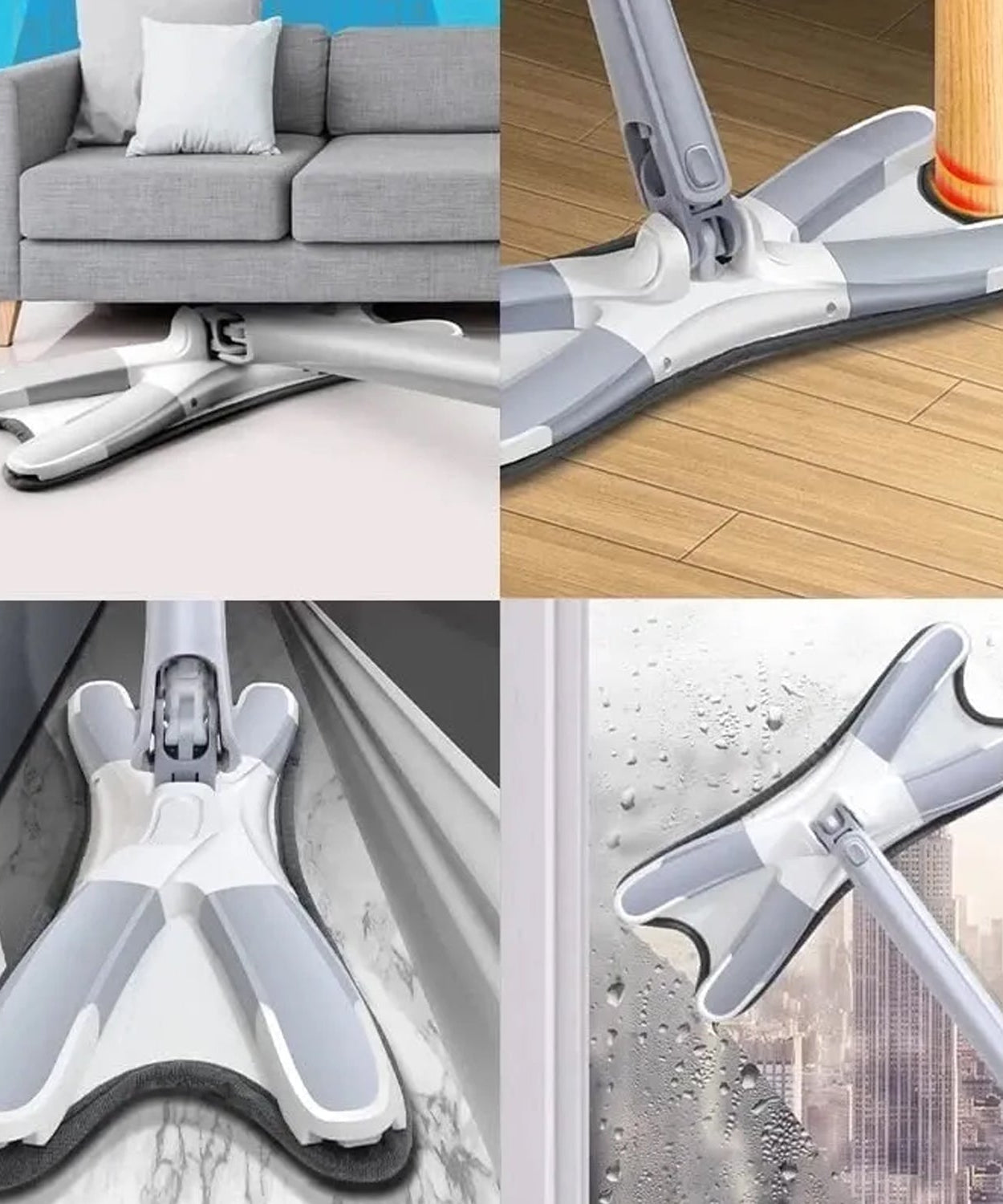 Easy squeeze flat mop for cleaning large surfaces effectively