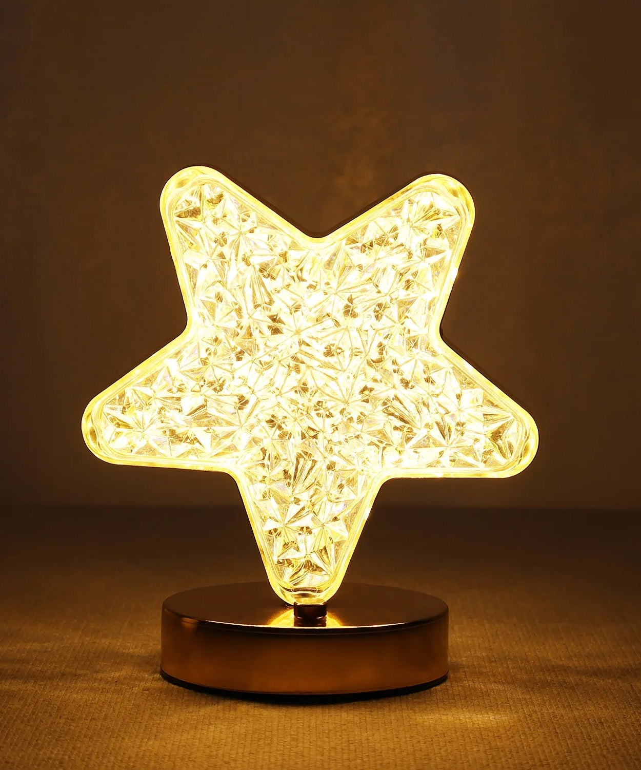 Star Crystal Diamond Touch Lamp – USB Rechargeable, 3-Way Dimmable